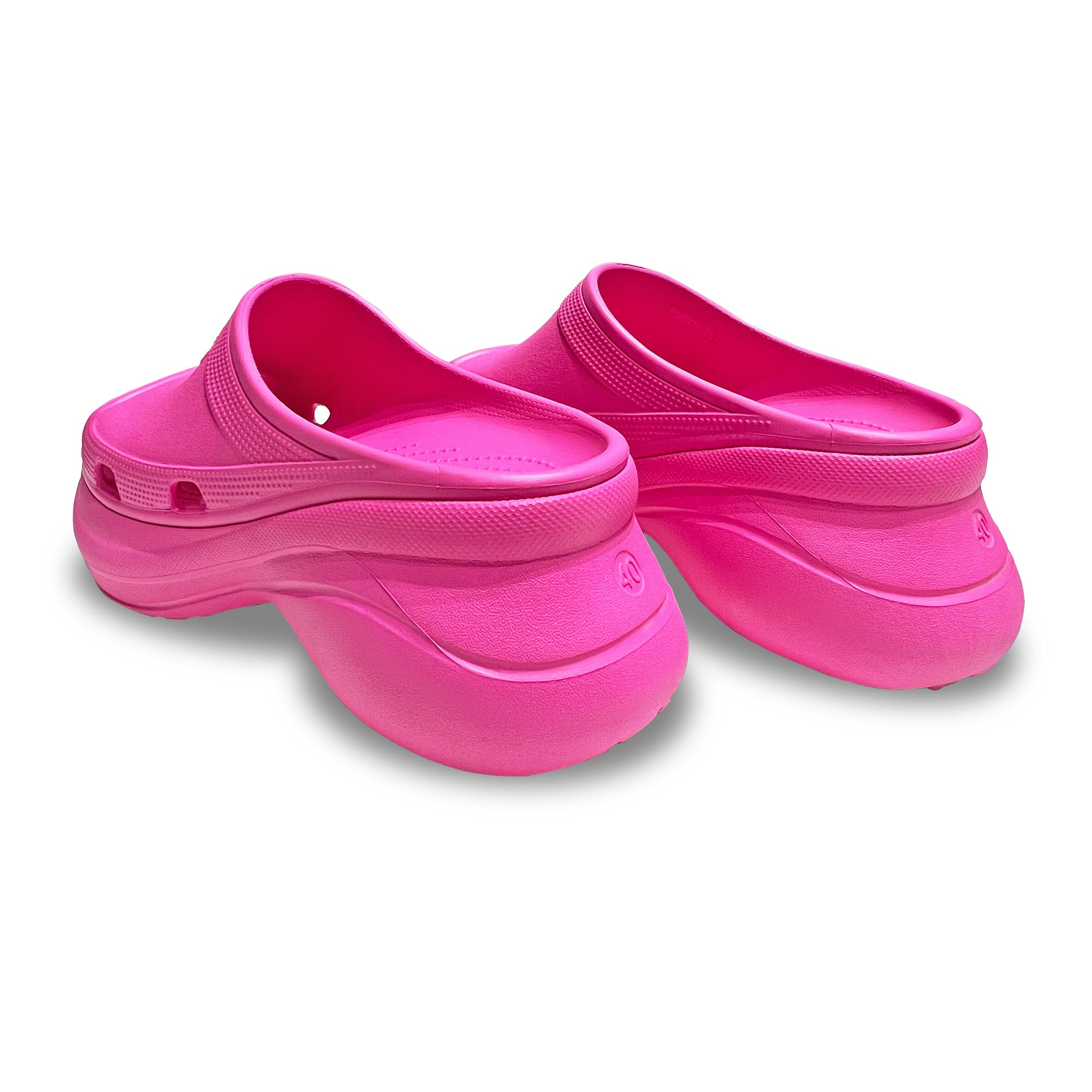 BaLenciaga Pink Pool Crocs Slide Sandals