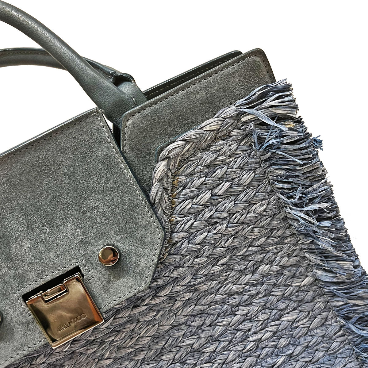 Jimmy Choo 2Way Riley bag in Raffia & Suede