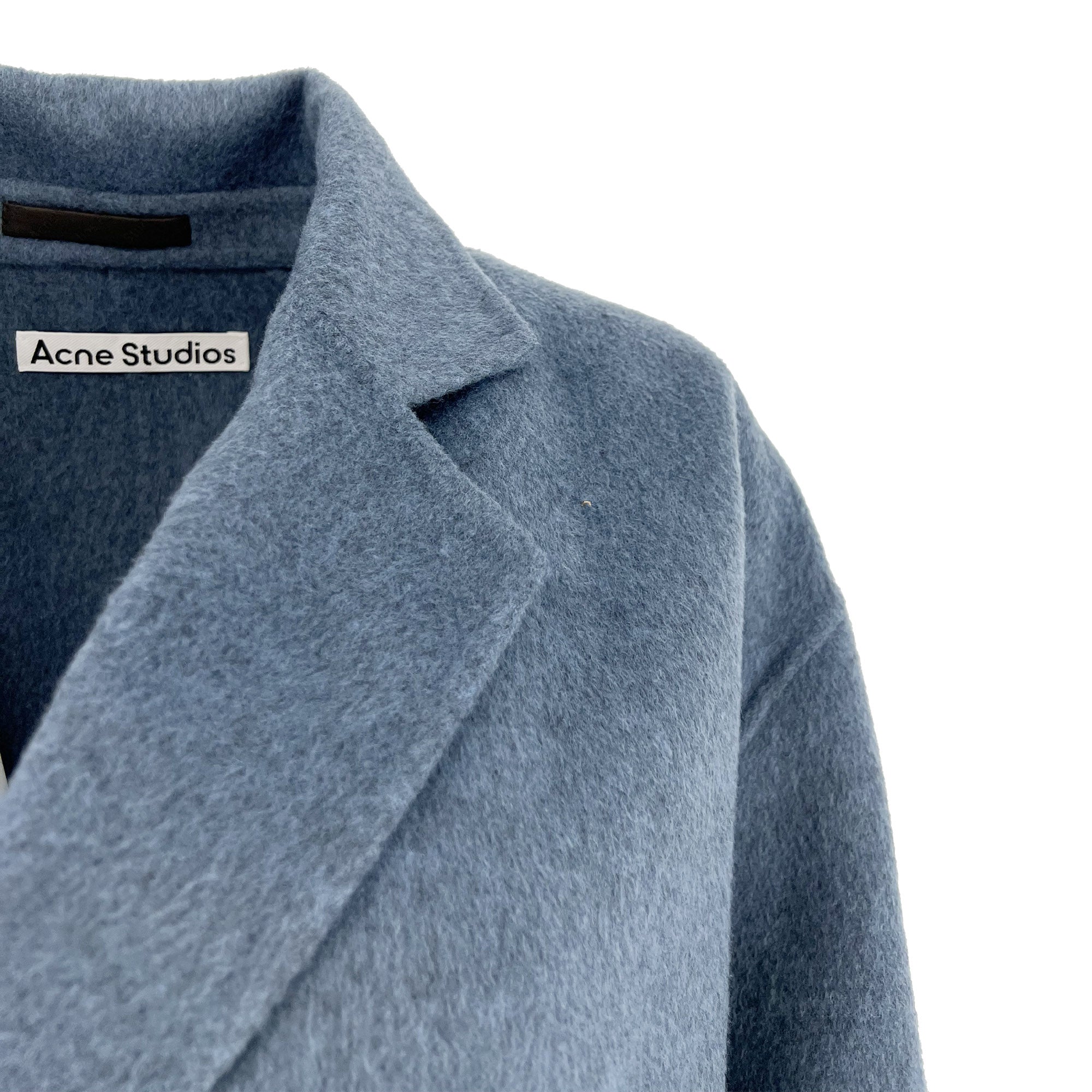 Acne Studios Teal Blue Double Ou Coat
