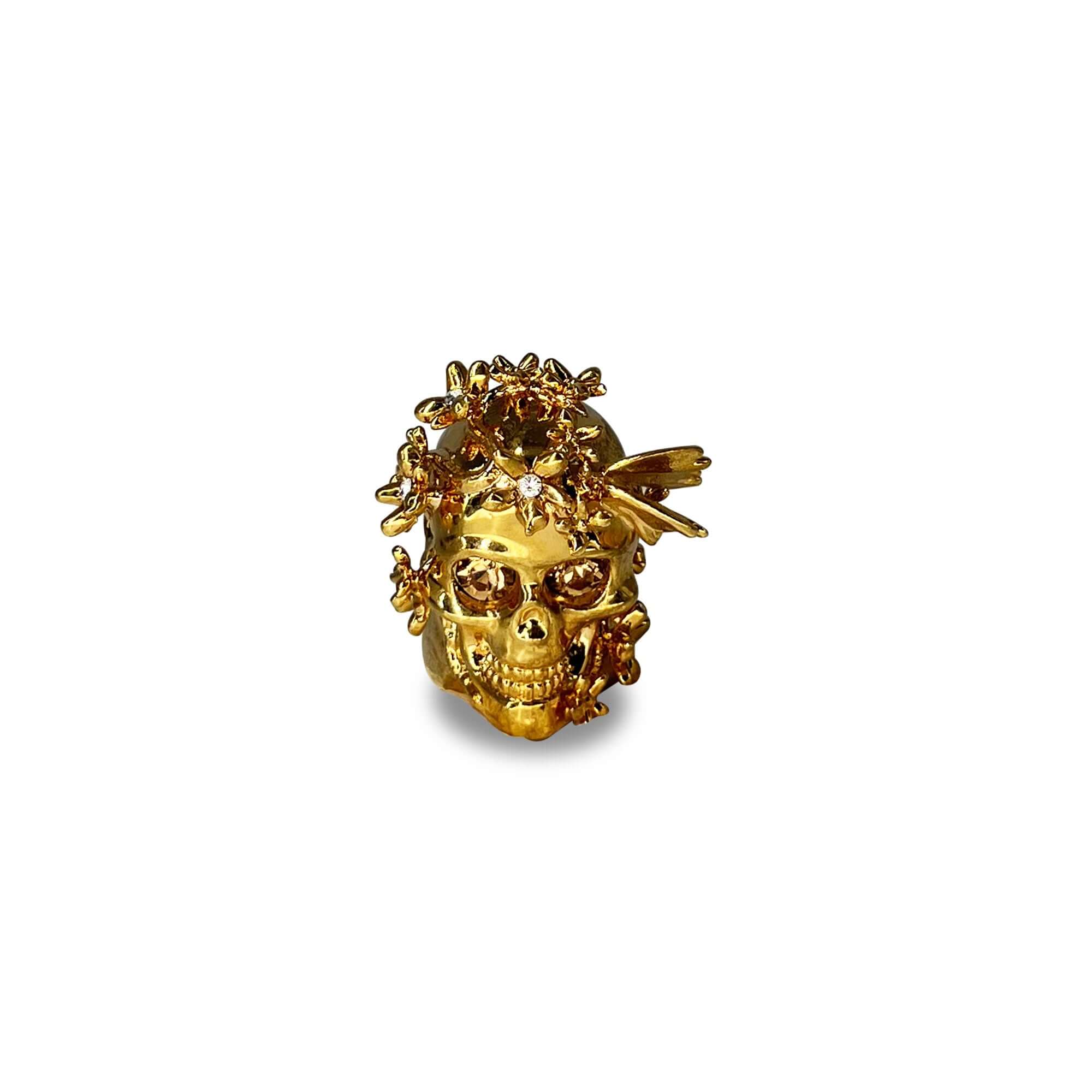 Alexander McQueen butterfly/flower gold ring