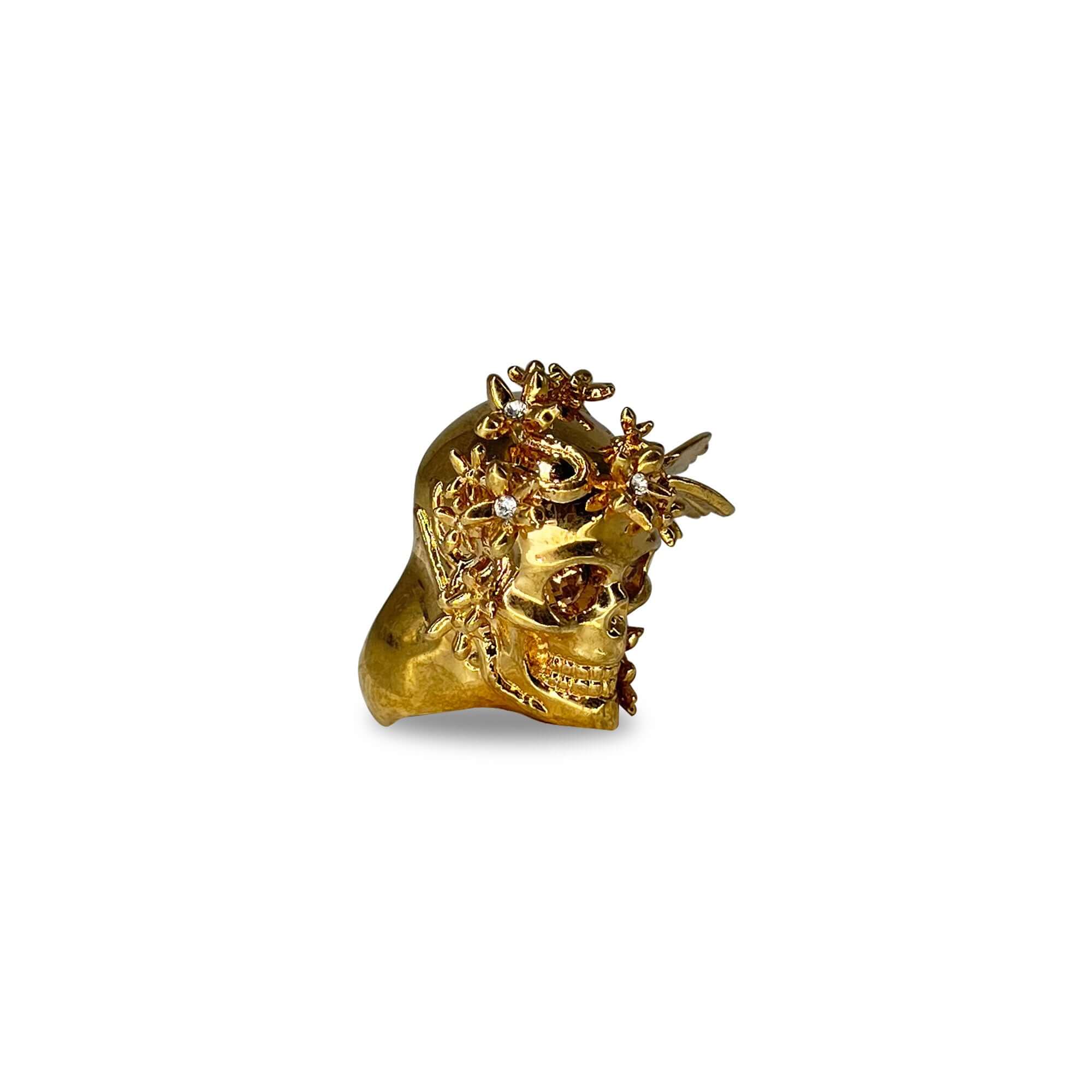 Alexander McQueen butterfly/flower gold ring