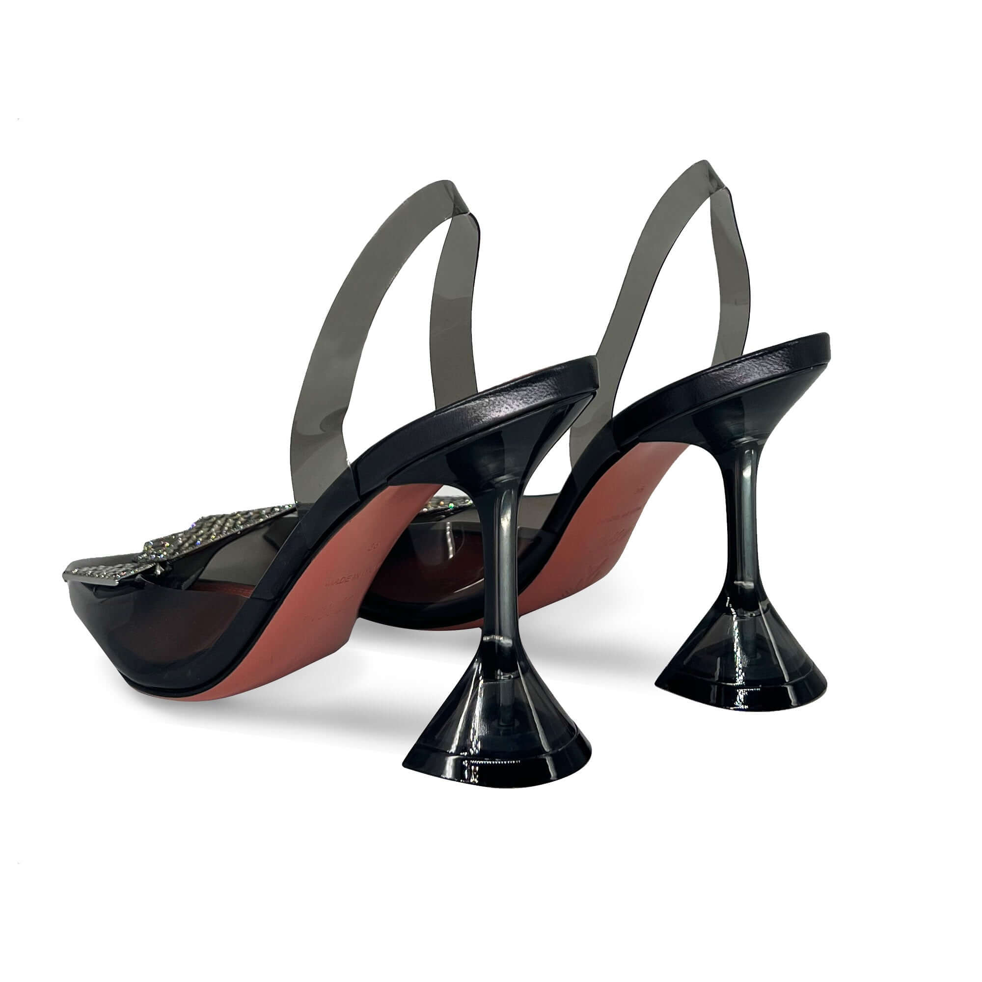 Amina Muaddi crystal butterfly phoenix sling heels