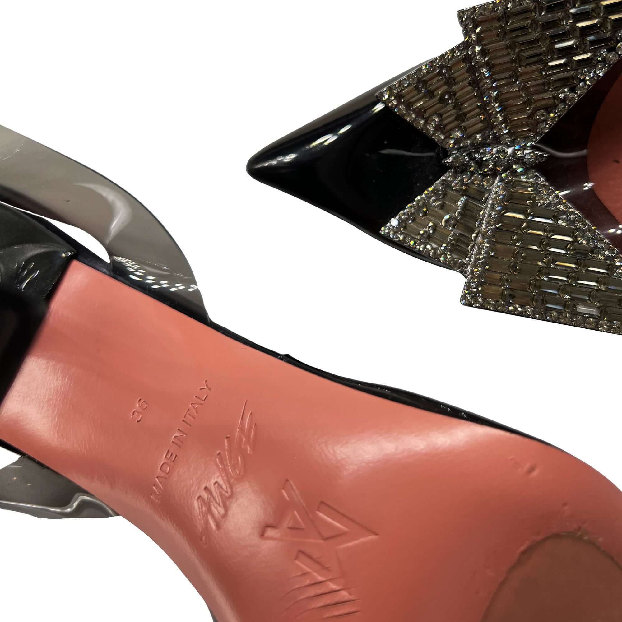 Amina Muaddi crystal butterfly phoenix sling heels