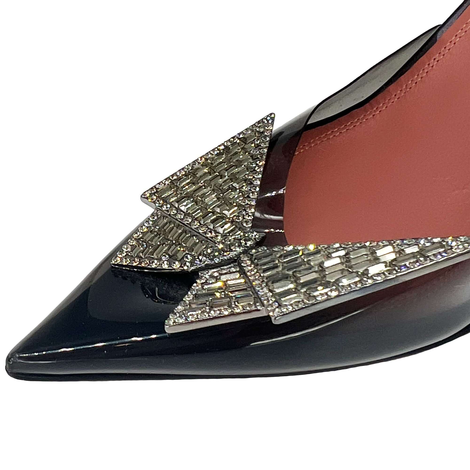 Amina Muaddi crystal butterfly phoenix sling heels