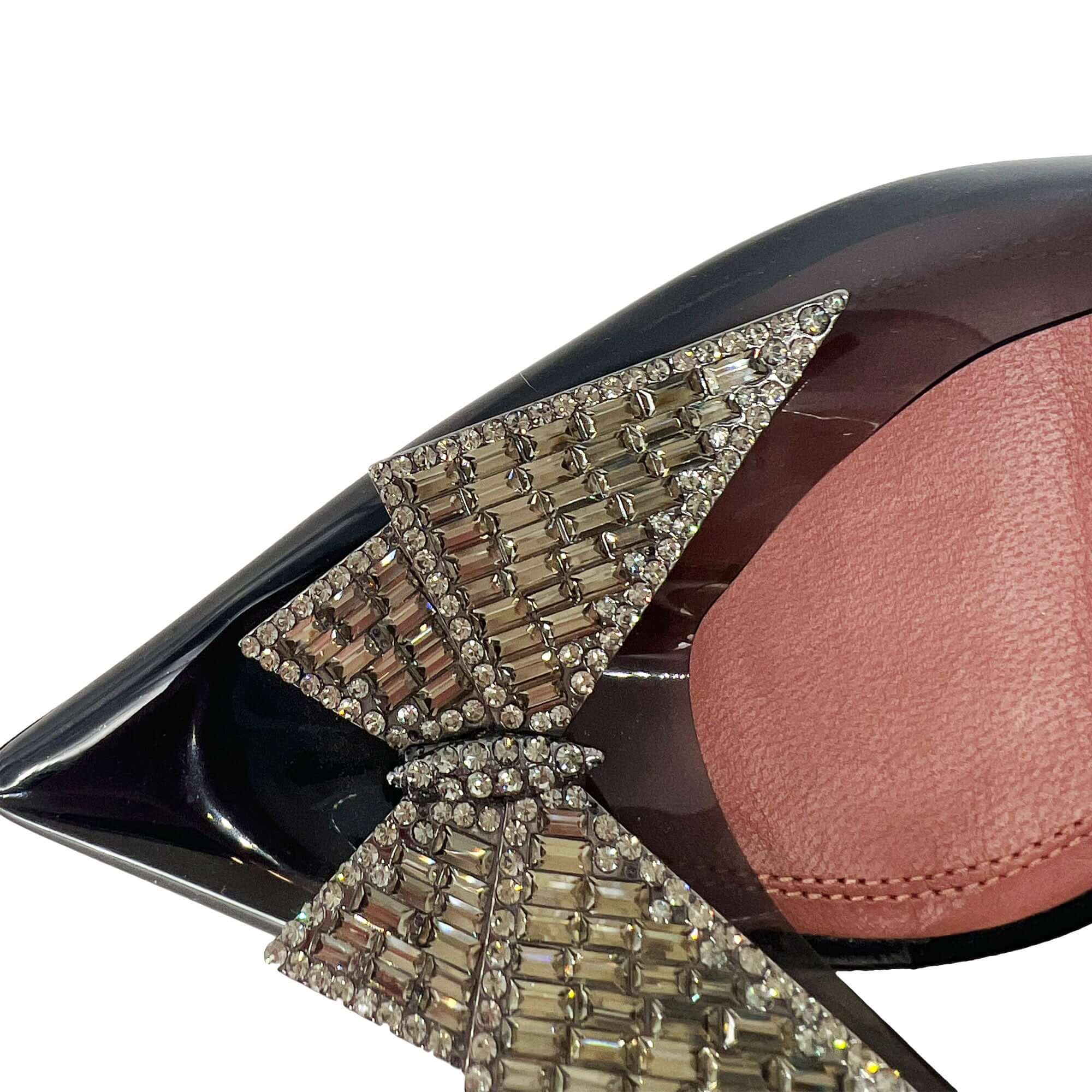 Amina Muaddi crystal butterfly phoenix sling heels