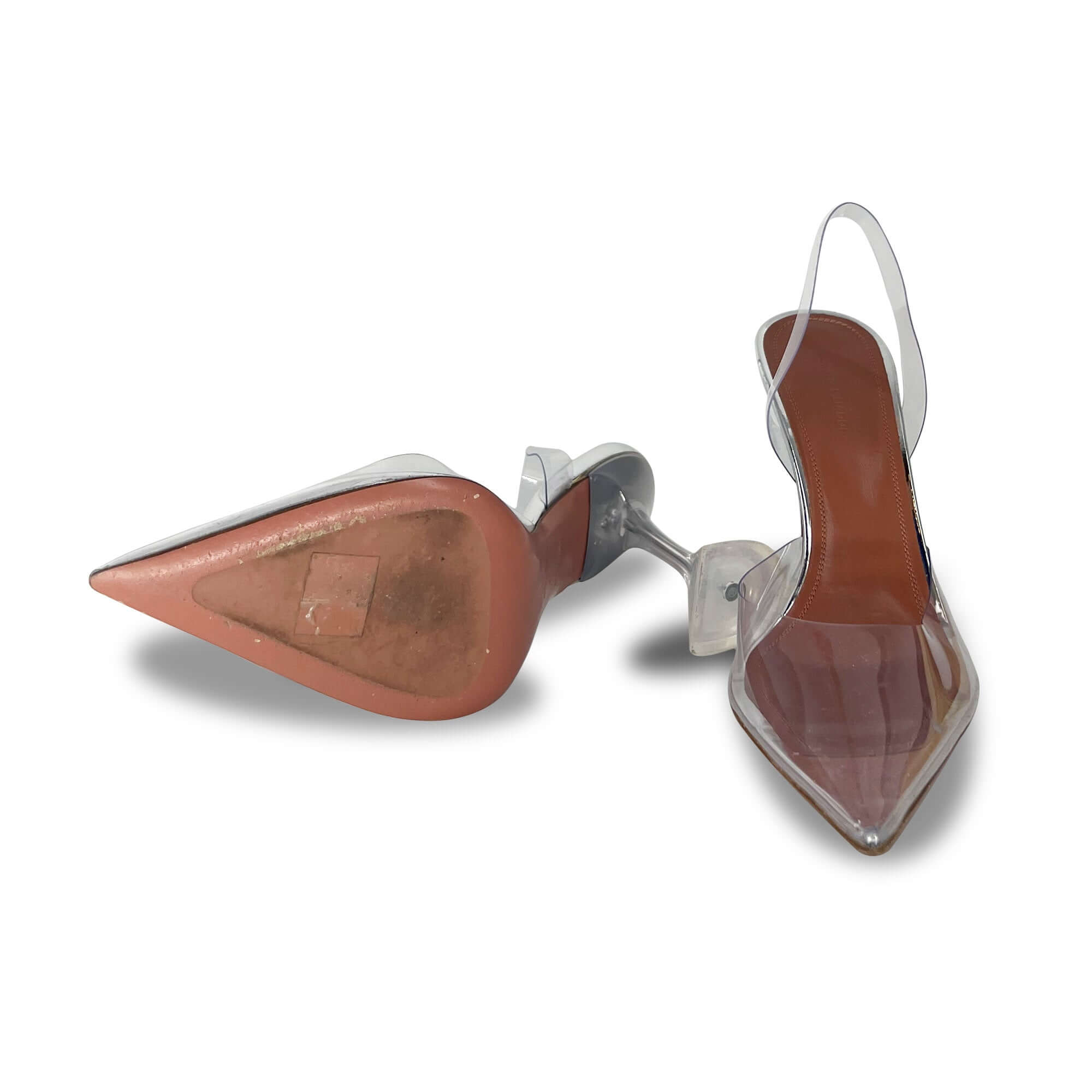 Amina Muaddi - Ami PVC and metallic leather pumps