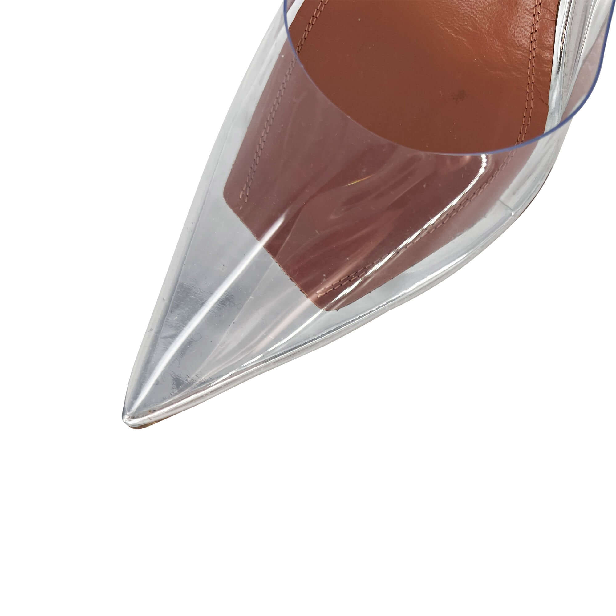 Amina Muaddi - Ami PVC and metallic leather pumps