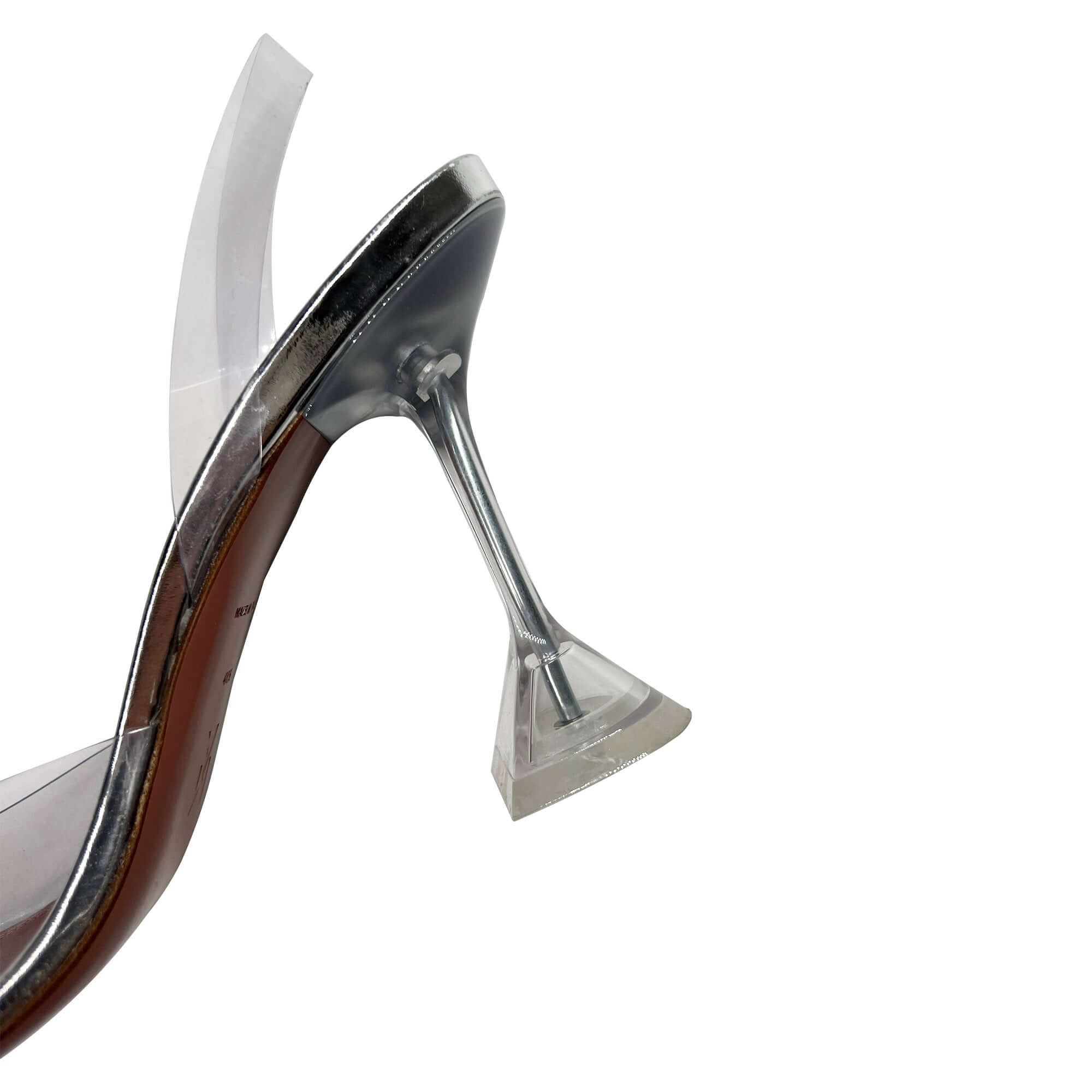 Amina Muaddi - Ami PVC and metallic leather pumps