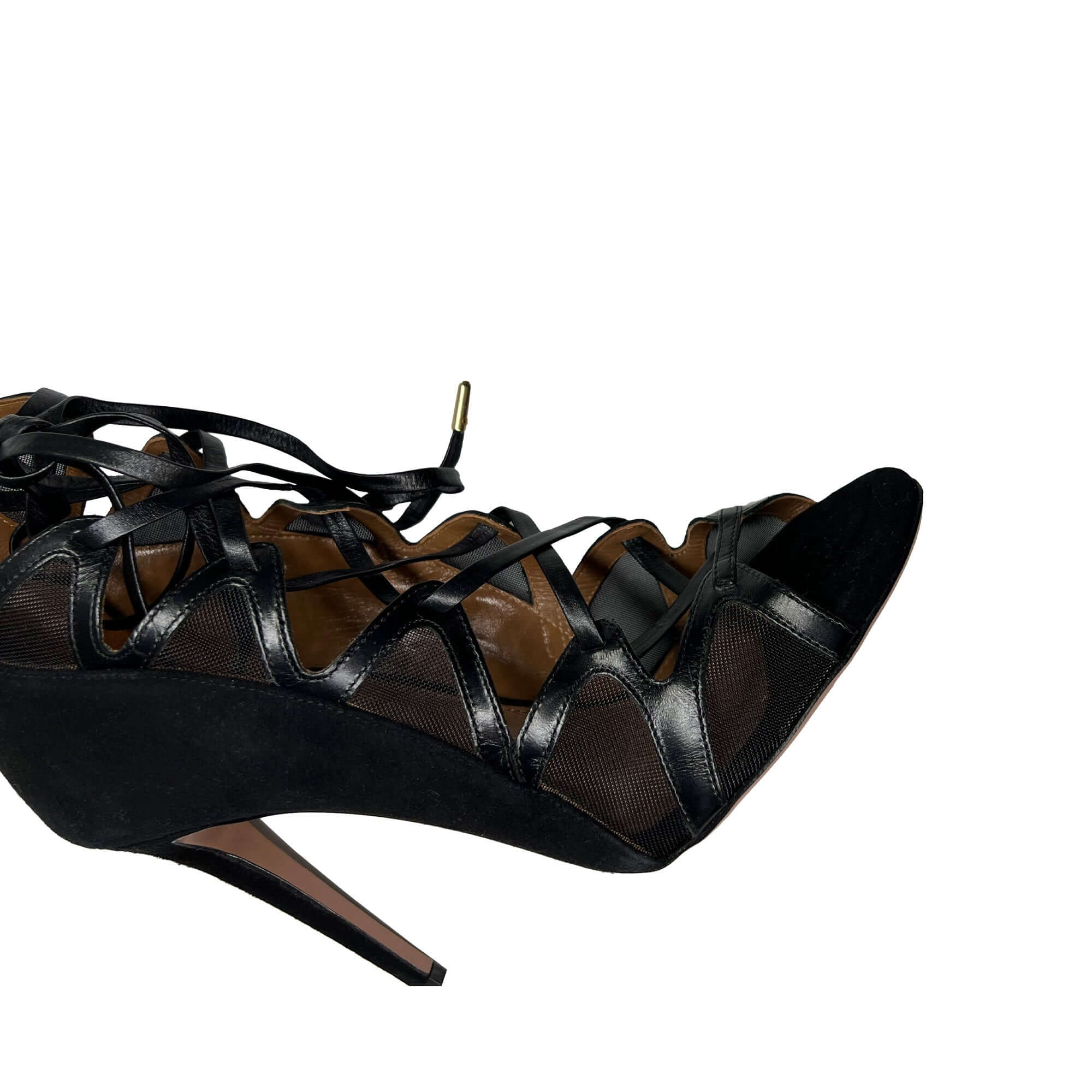 Aquazzura Suede Sandals in Blac