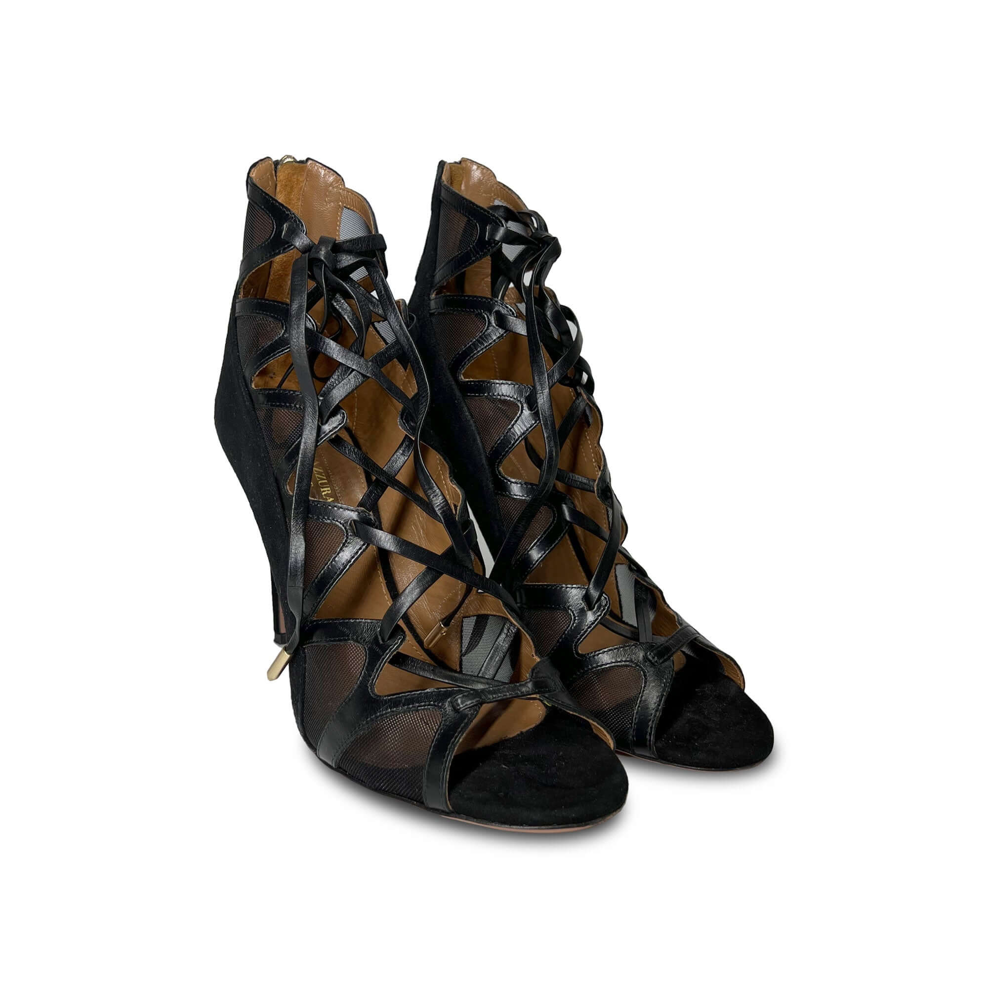 Aquazzura Suede Sandals in Blac