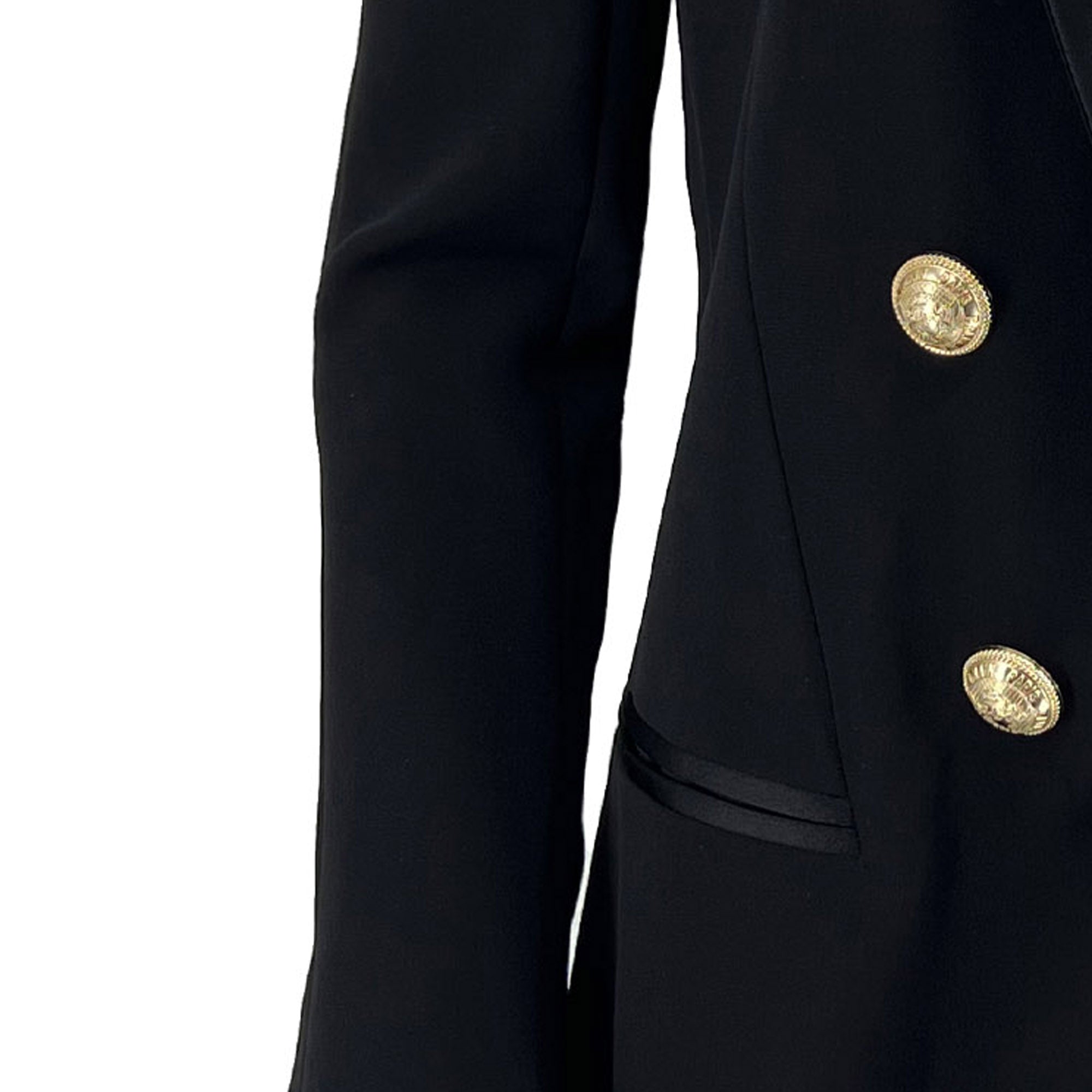 Balmain Tulle - paneled button - embellished crepe top