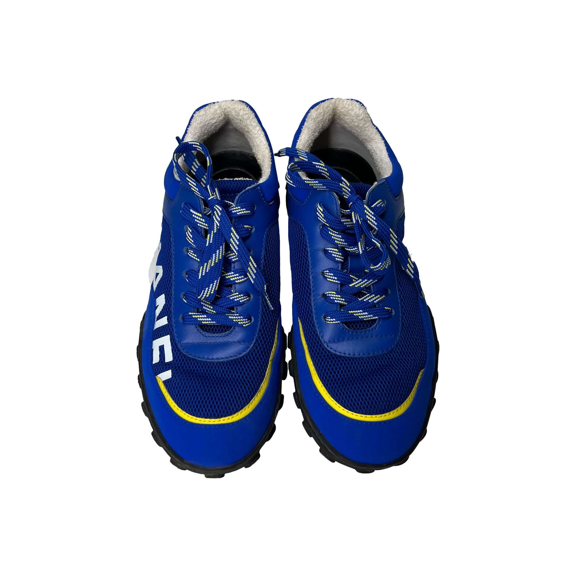 Chanel blue CC logo tennis sneakers