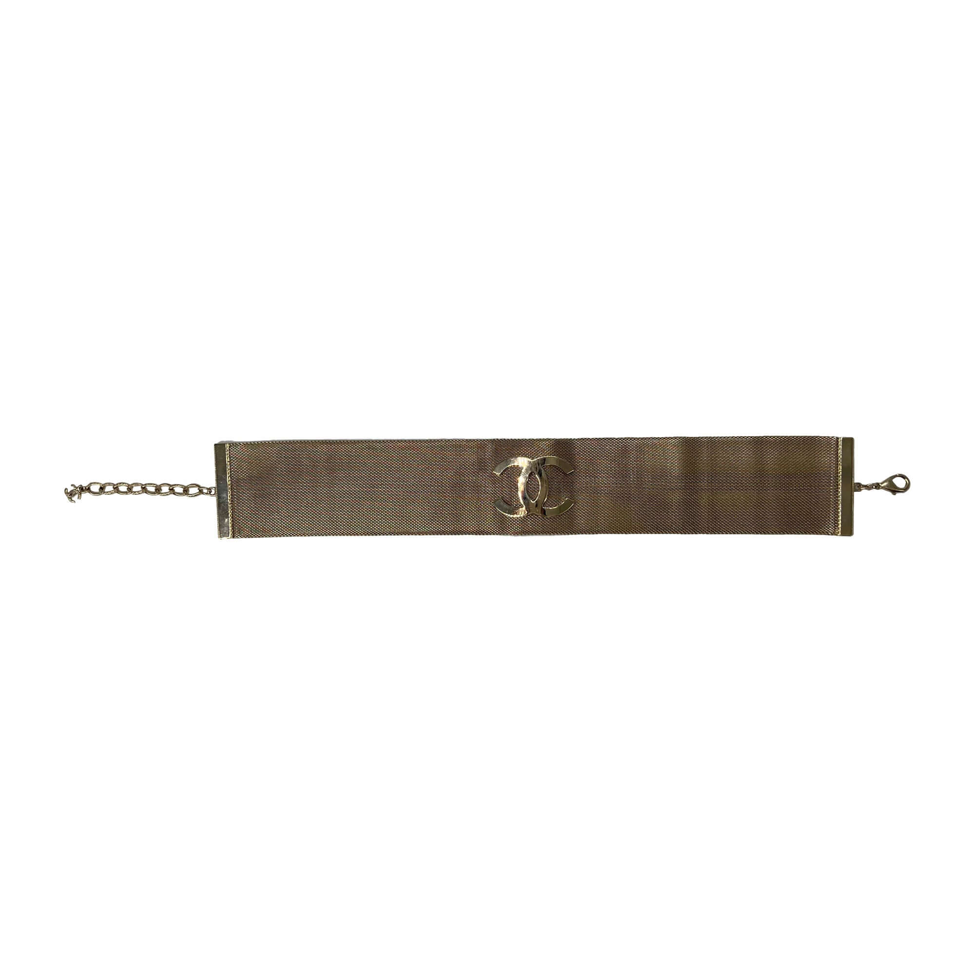 Chanel chain braid choker CC logo gold