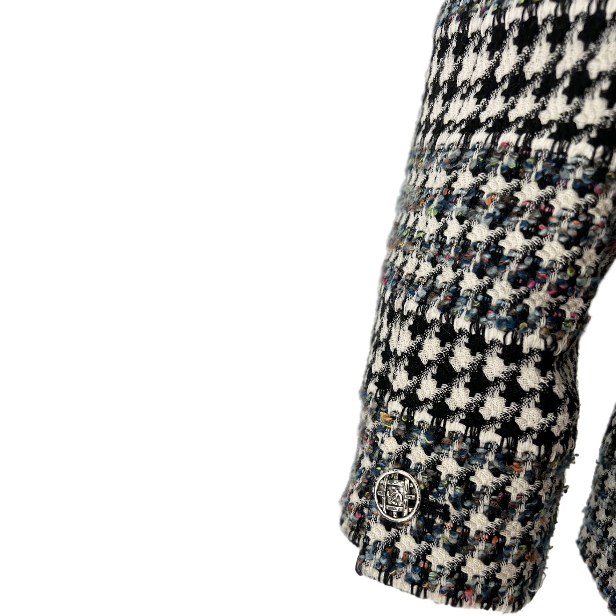 Pre owned Chanel 2006 Houndstooth Pattern zip-up Designer jacket