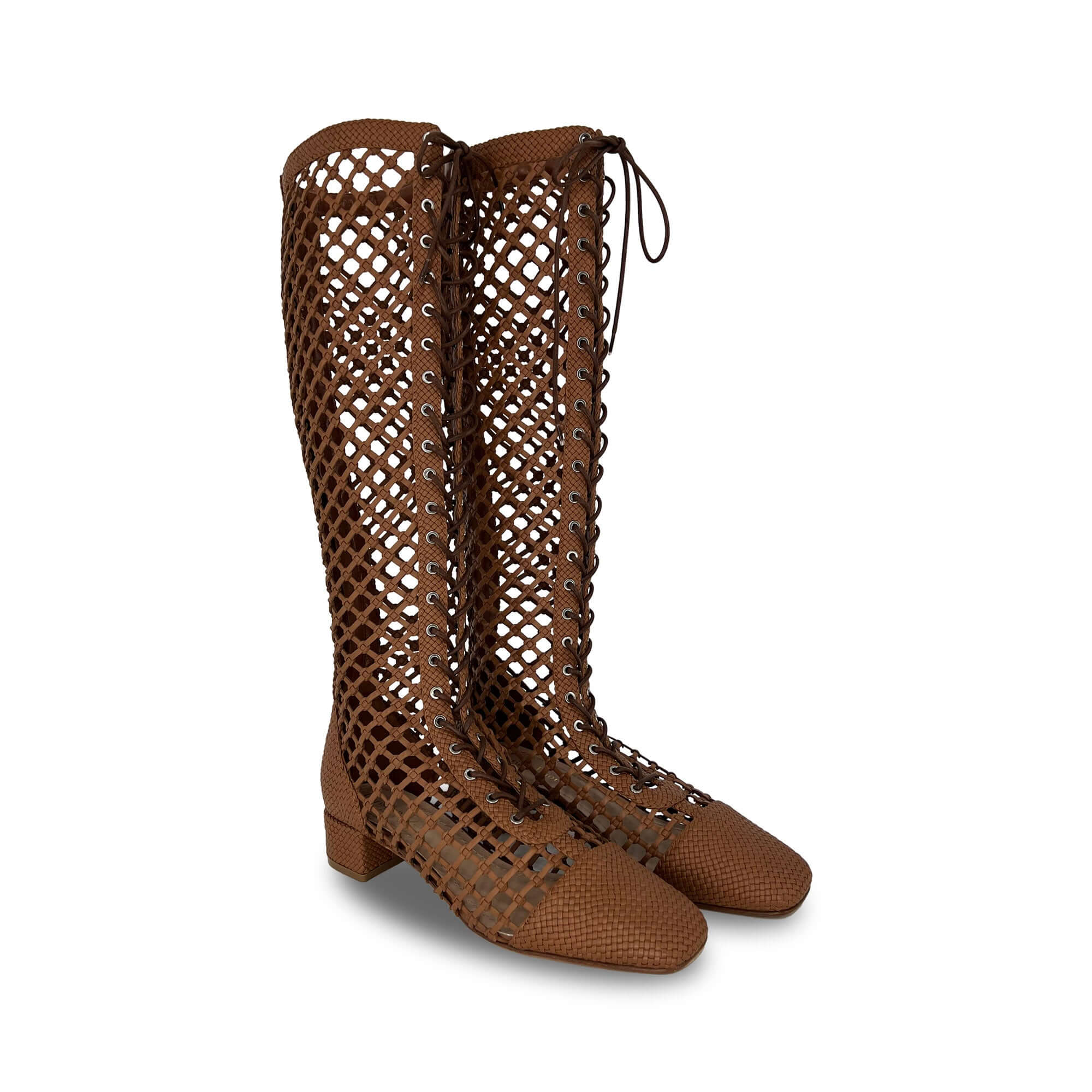 Christian Dior spring 2018 naughtily-D lace-up boots brown