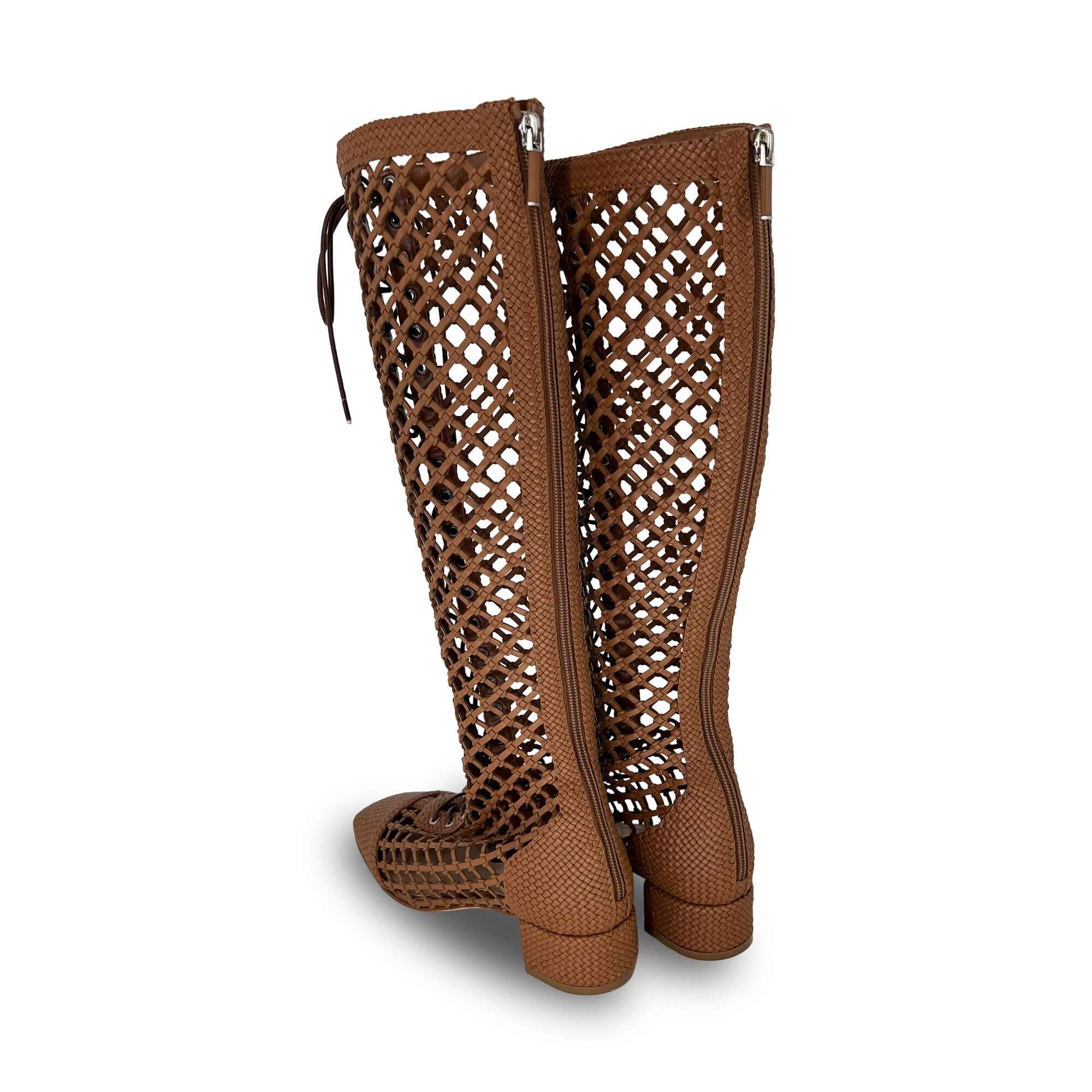 Christian Dior spring 2018 naughtily-D lace-up boots brown