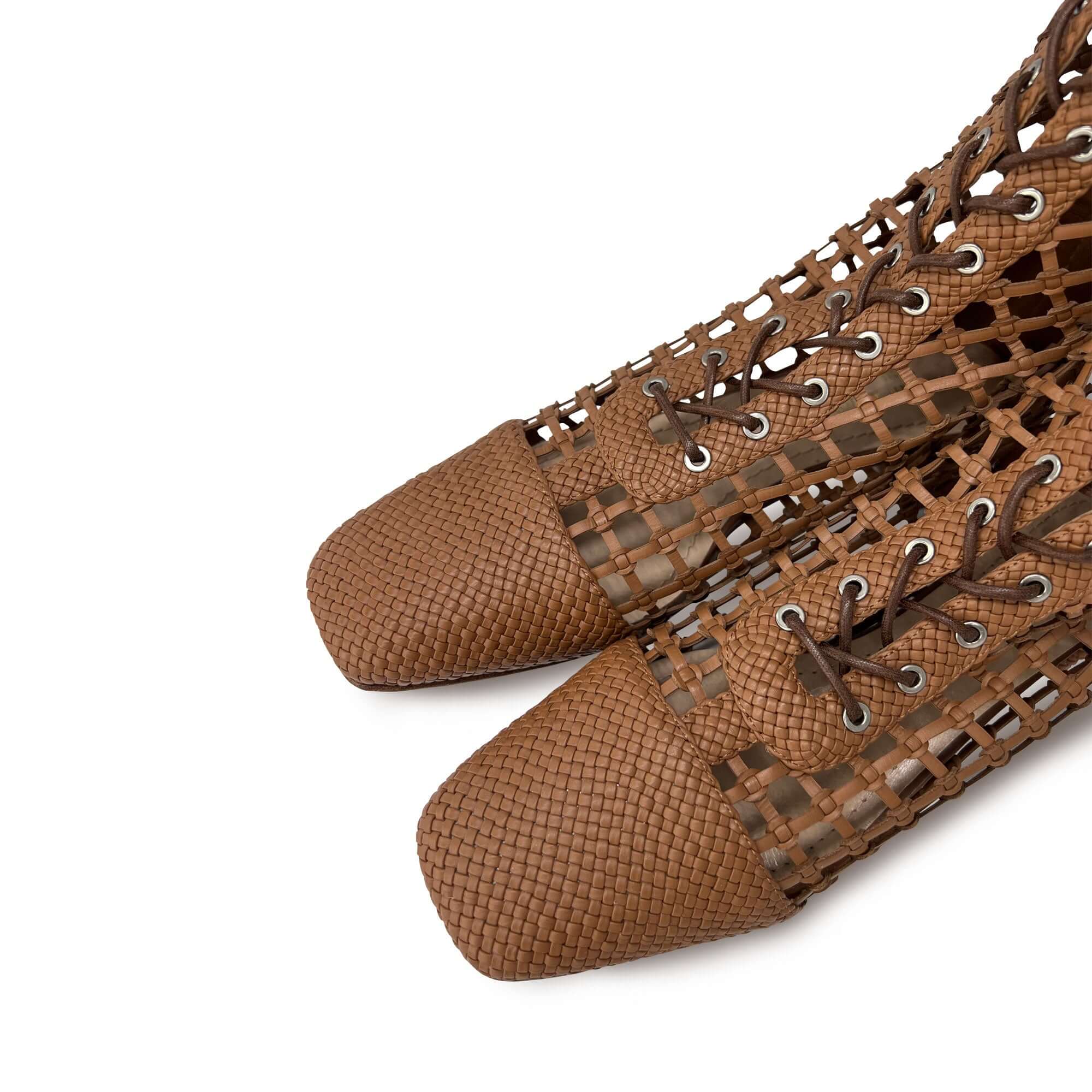 Christian Dior spring 2018 naughtily-D lace-up boots brown