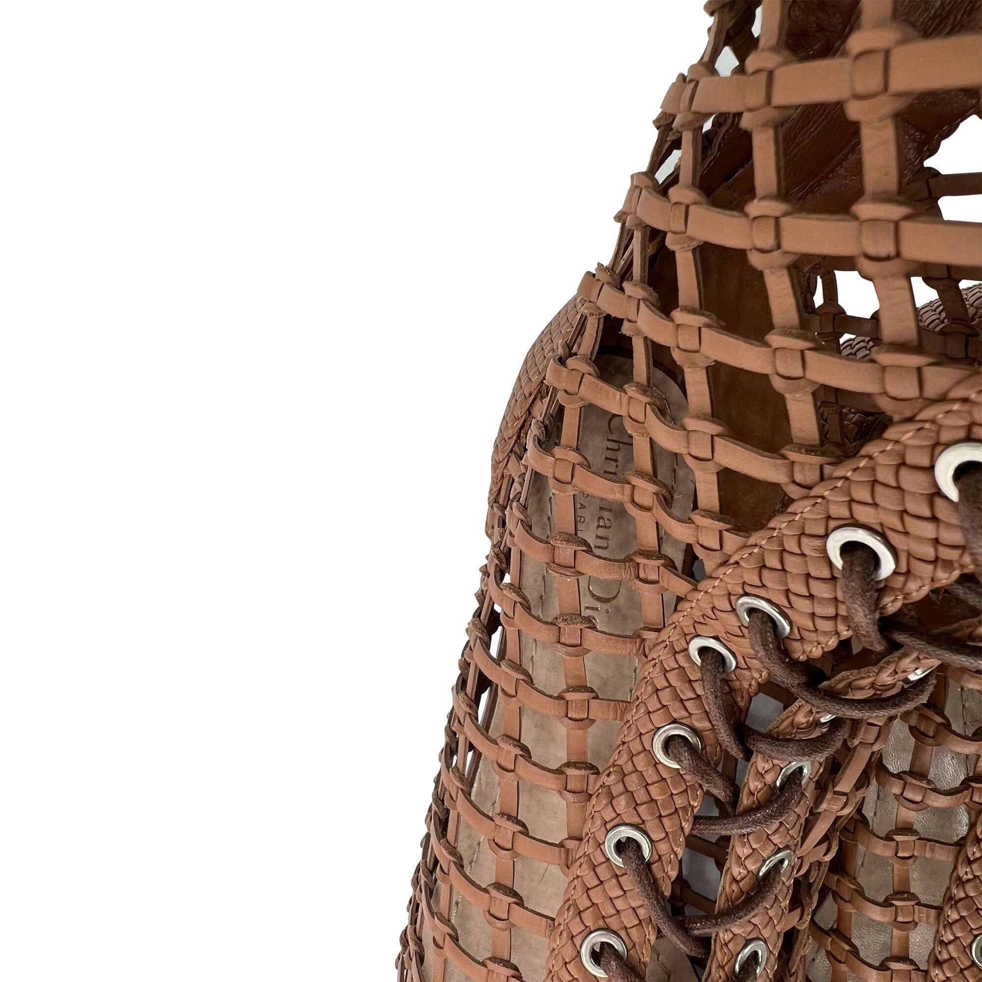 Christian Dior spring 2018 naughtily-D lace-up boots brown