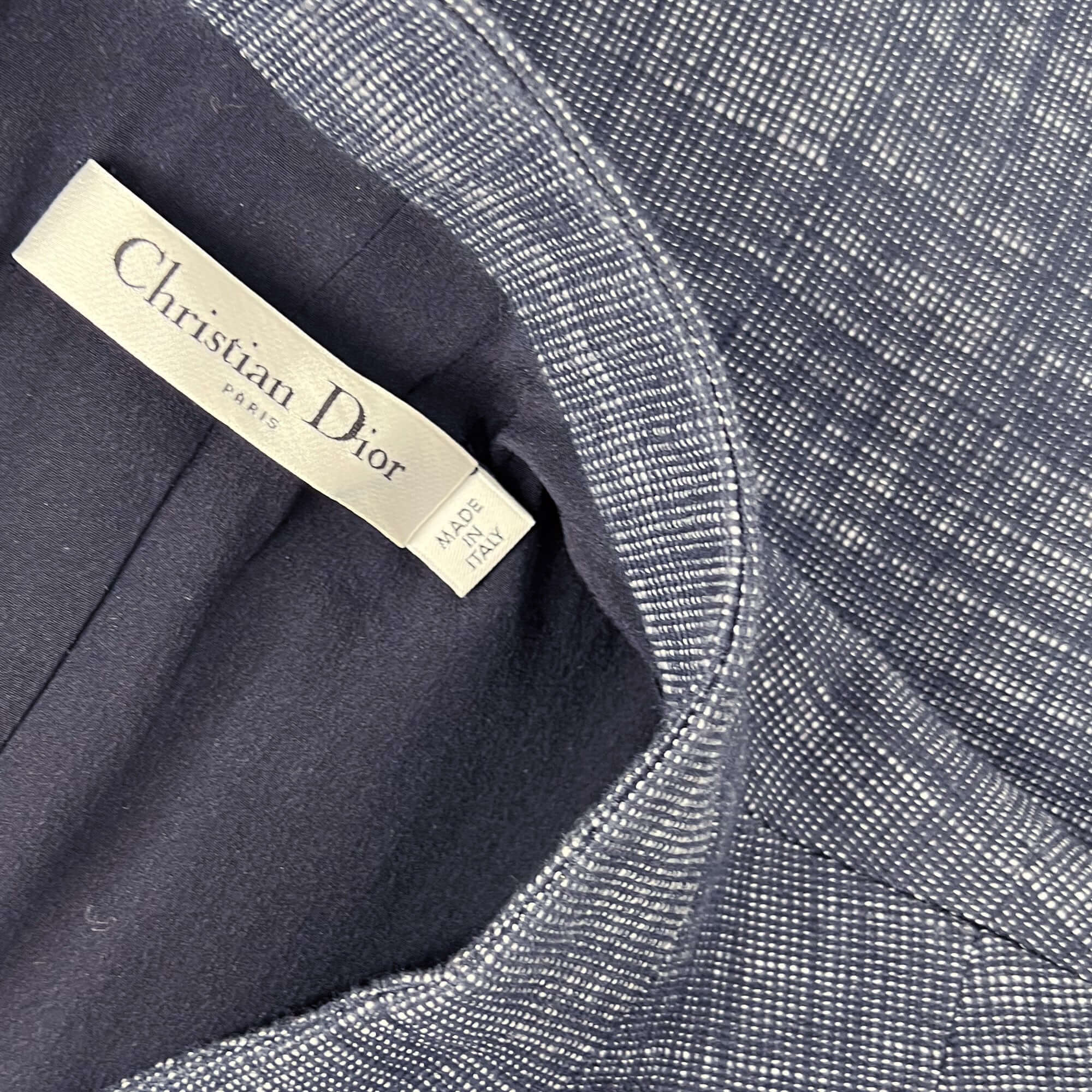 Dior Navy Blue Belt Dress