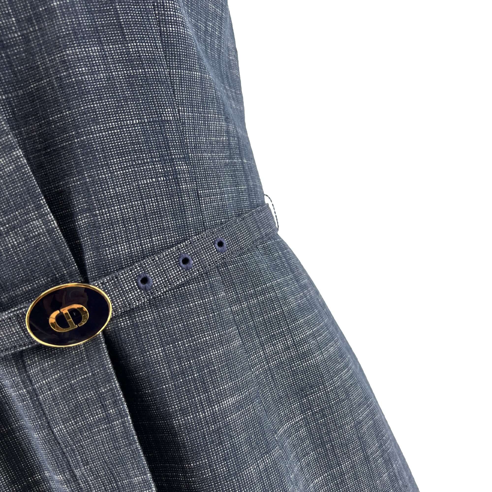 Dior Navy Blue Belt Dress