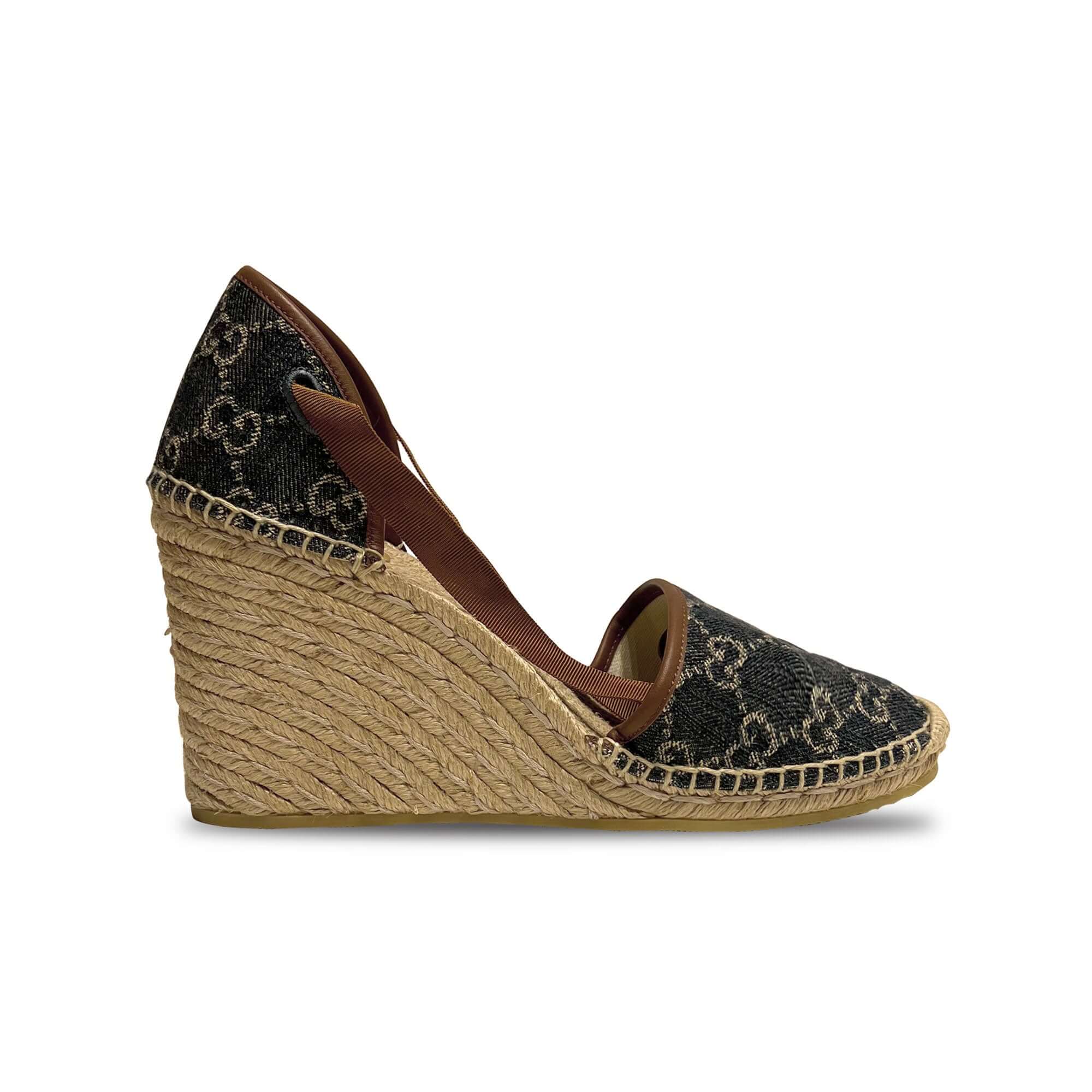 Gucci GG pattern wedge espadrilles