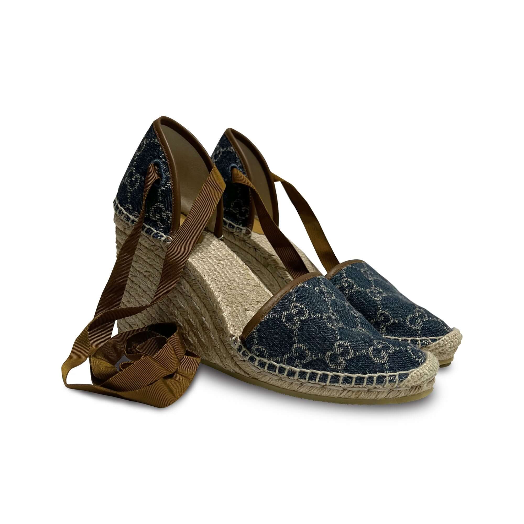 Gucci GG pattern wedge espadrilles