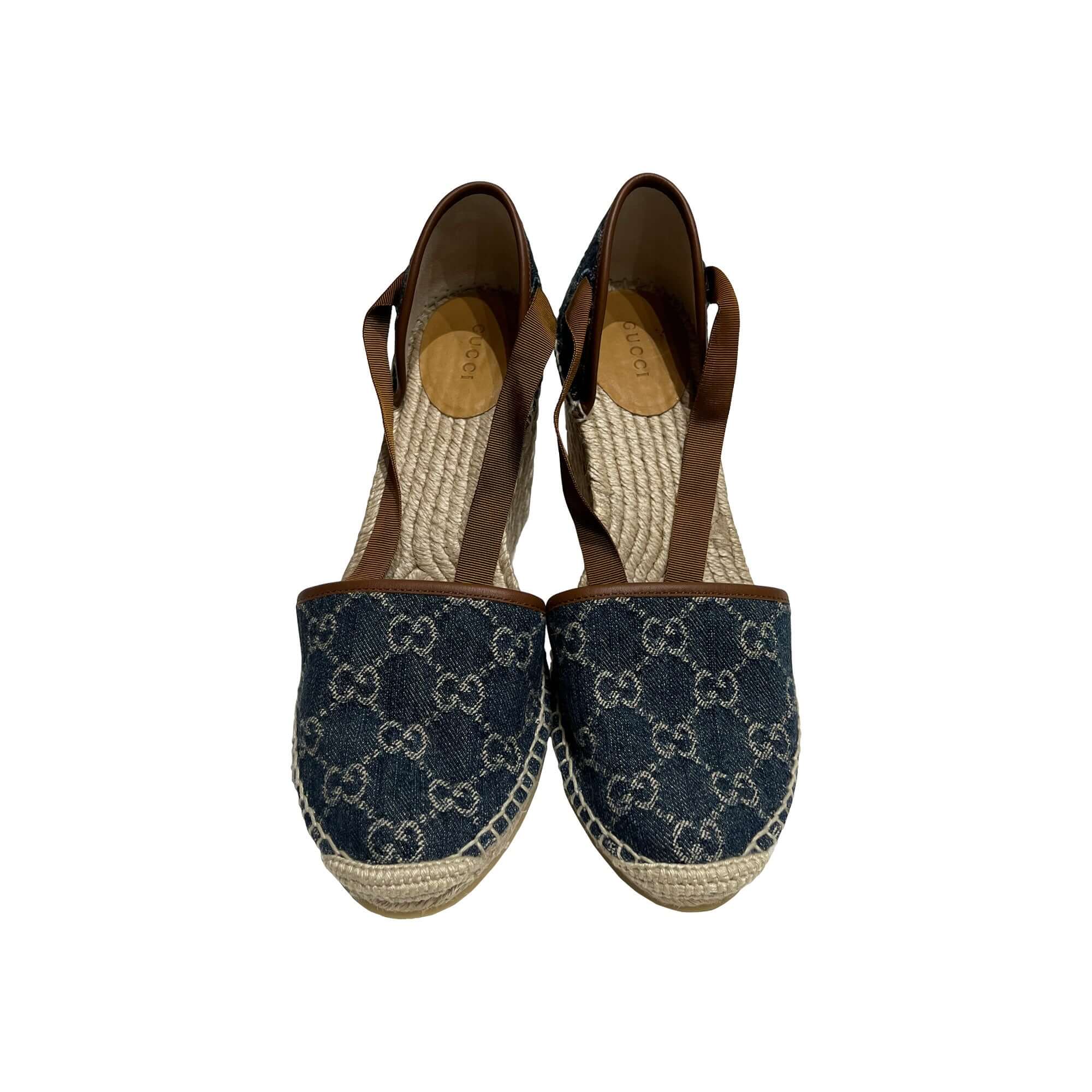 Gucci GG pattern wedge espadrilles