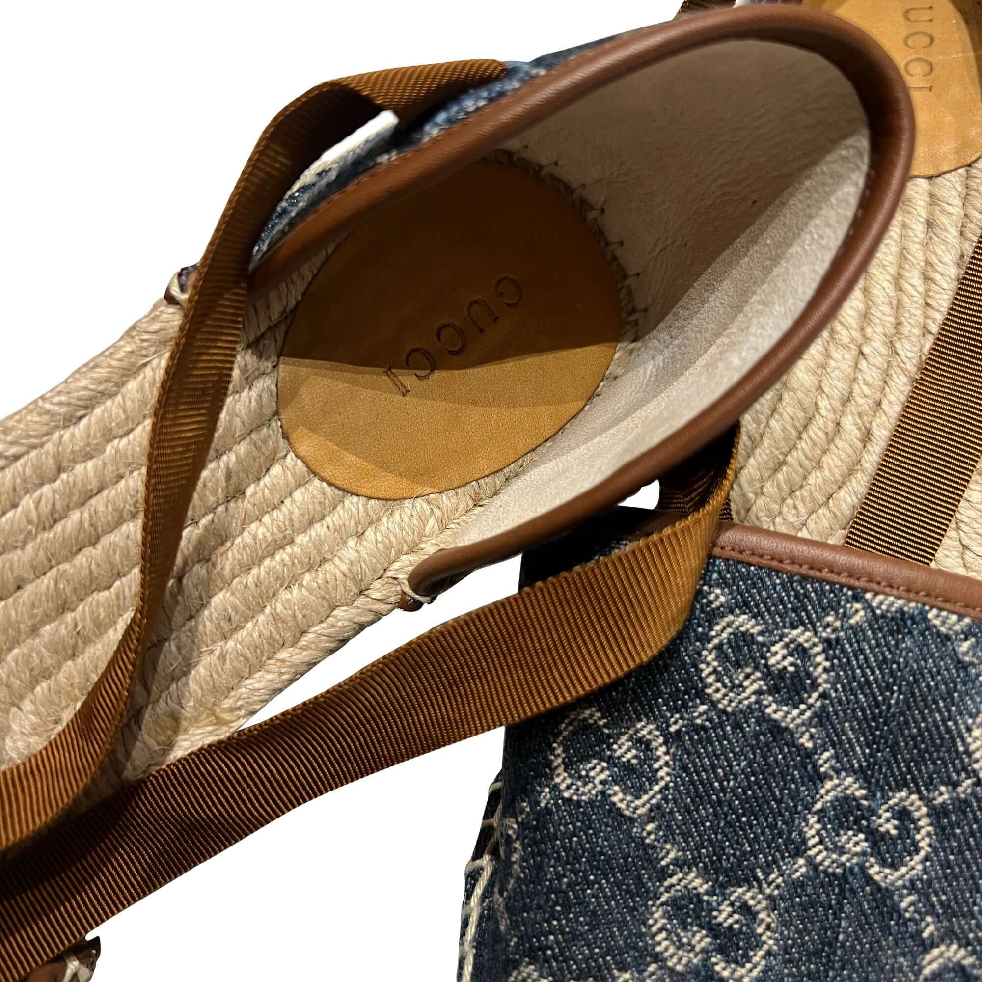 Gucci GG pattern wedge espadrilles