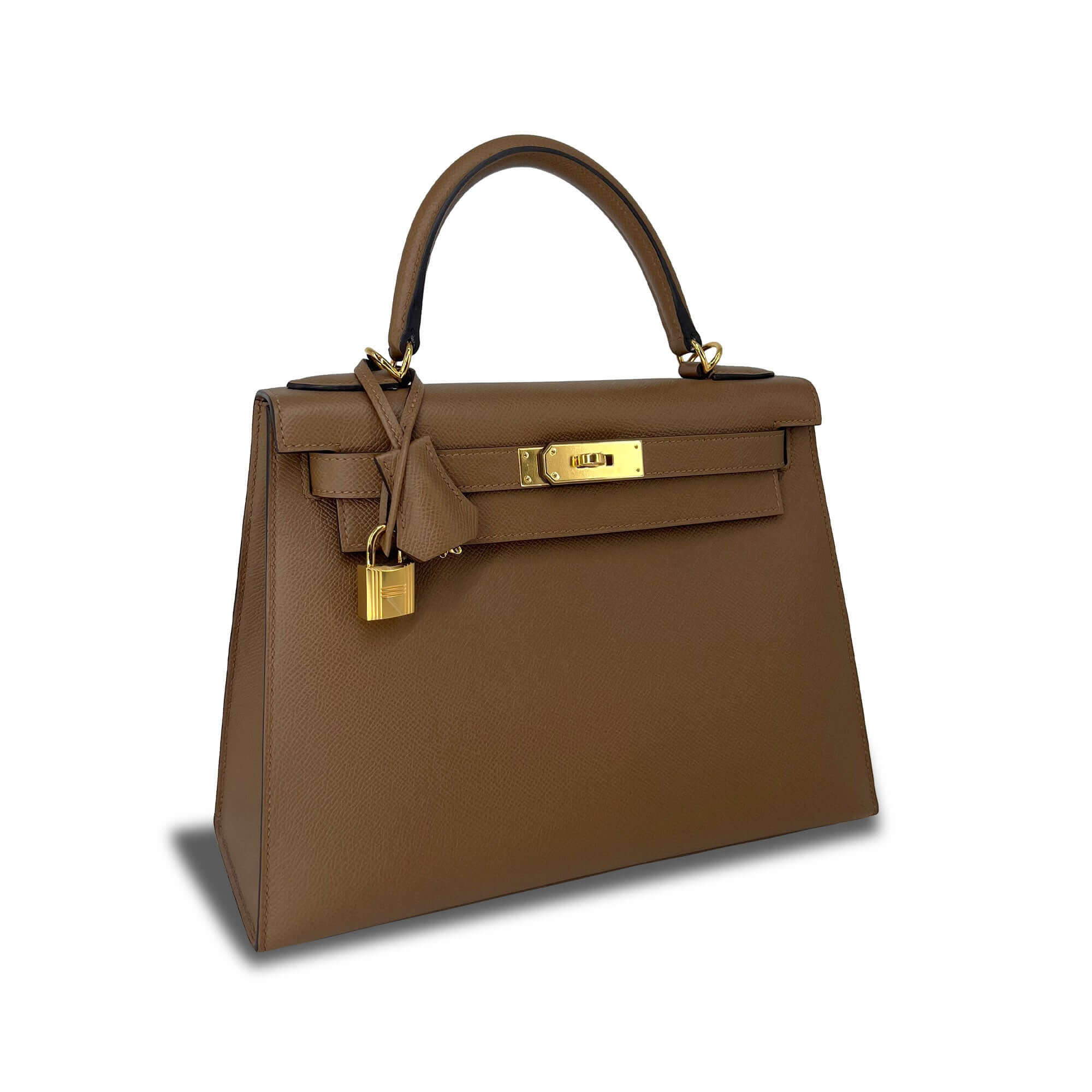 Hermes Kelly Alezan Epsom leather designer bag angle