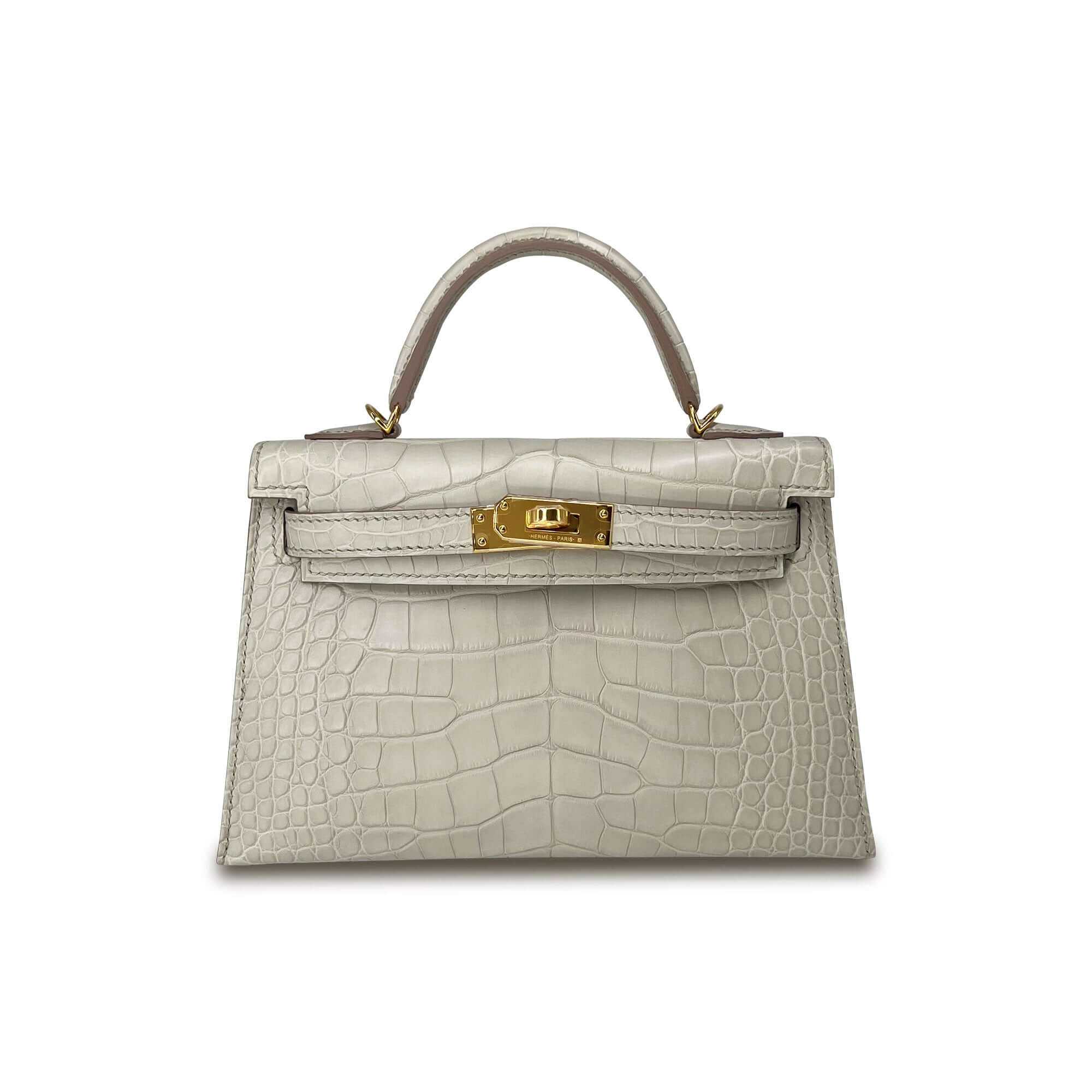 Hermes Kelly Designer Bag Beton Matte front