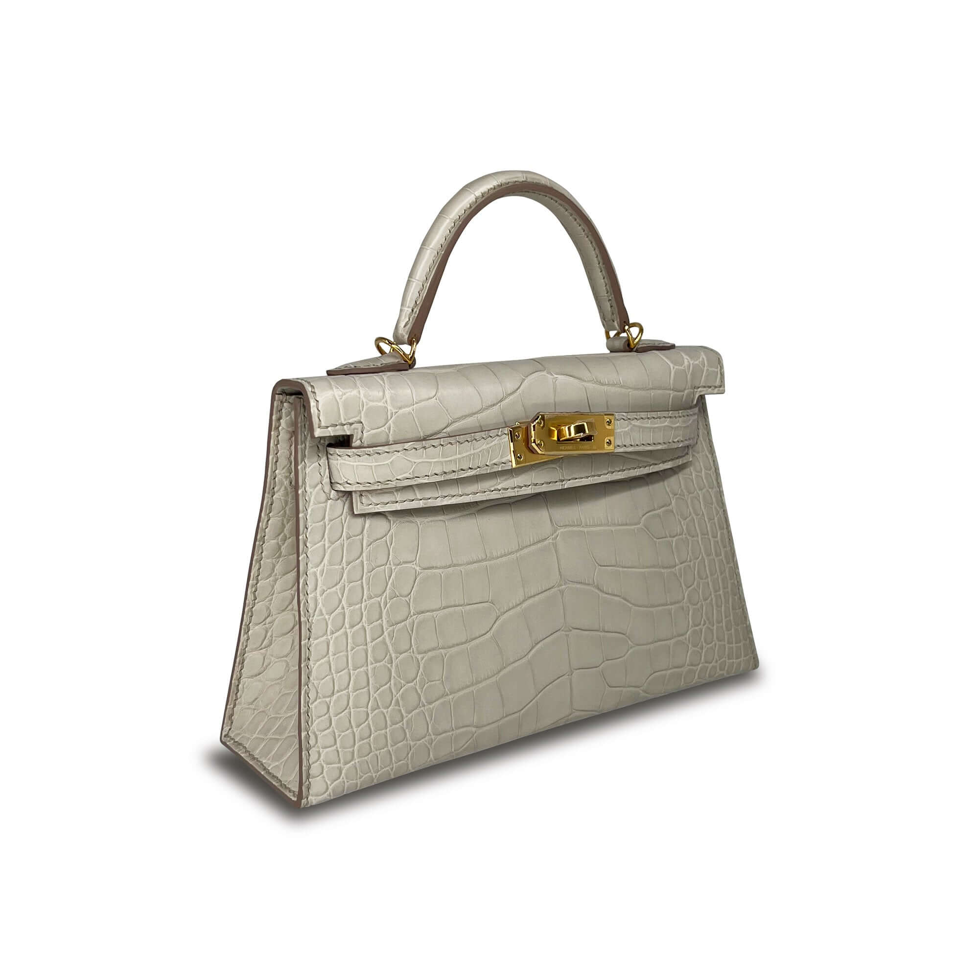 Hermes Kelly Designer Bag Beton Matte angle
