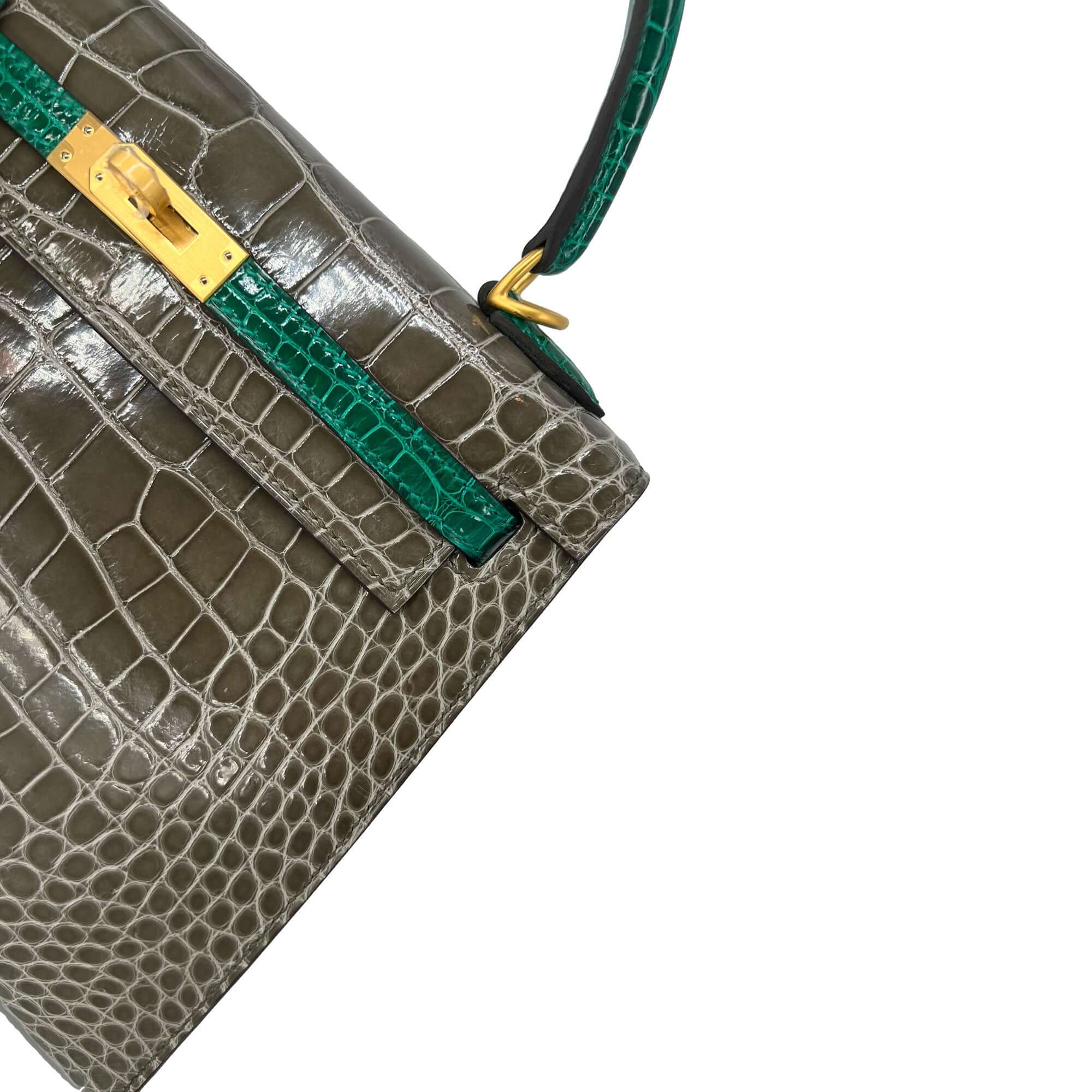 Hermes Kelly designer bag Tourterelle detail corner