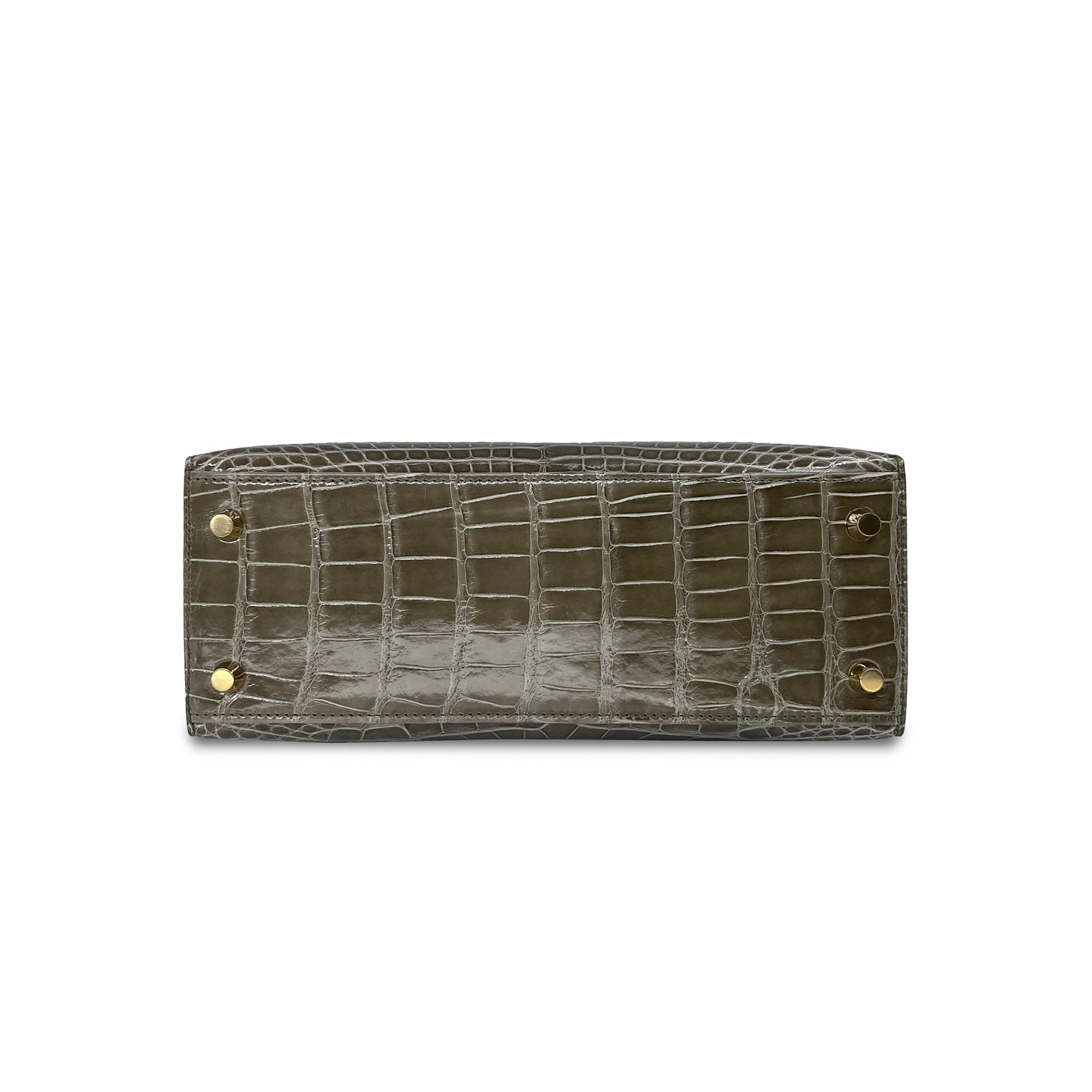 Hermes Kelly designer bag Tourterelle bottom