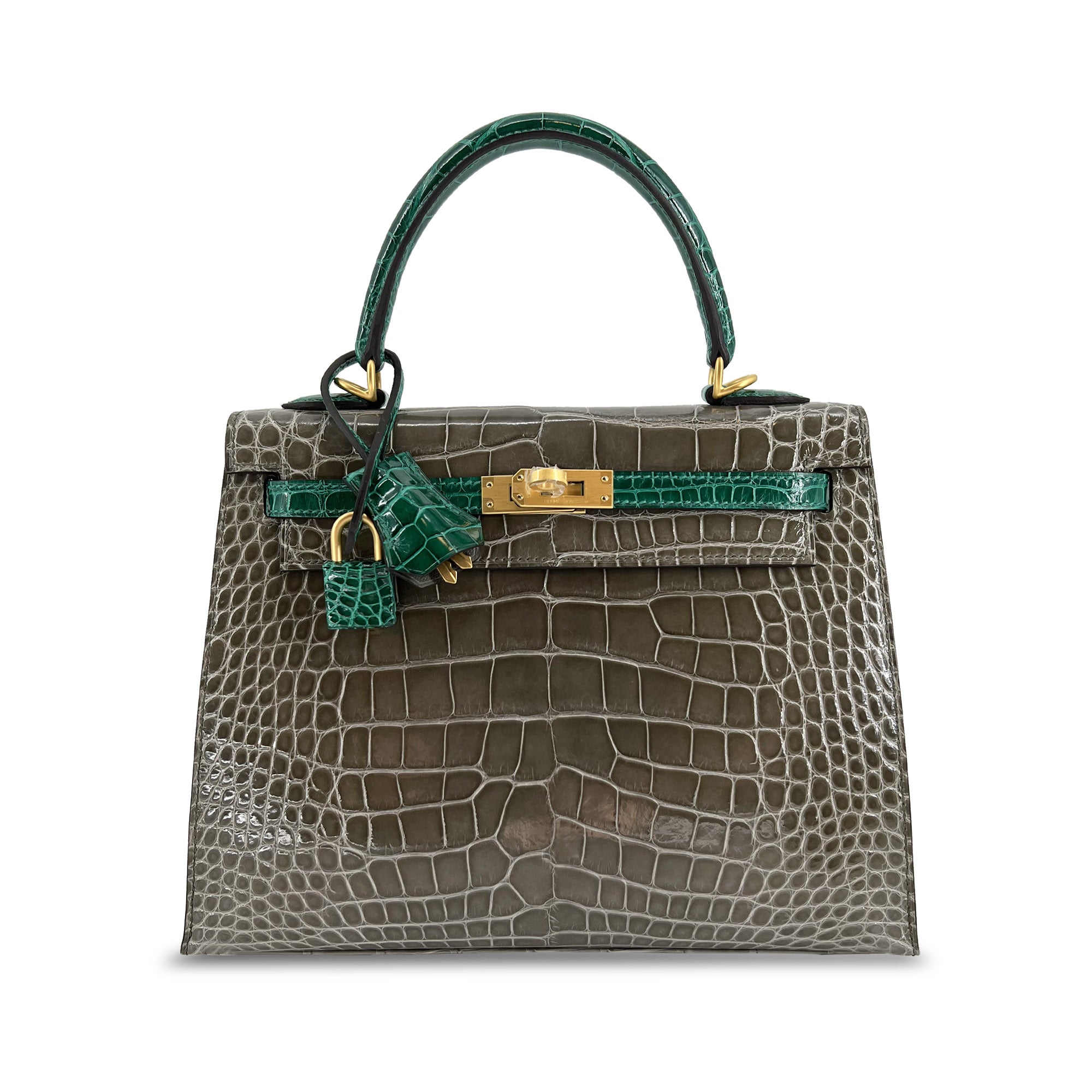 Hermes Kelly designer bag Tourterelle front