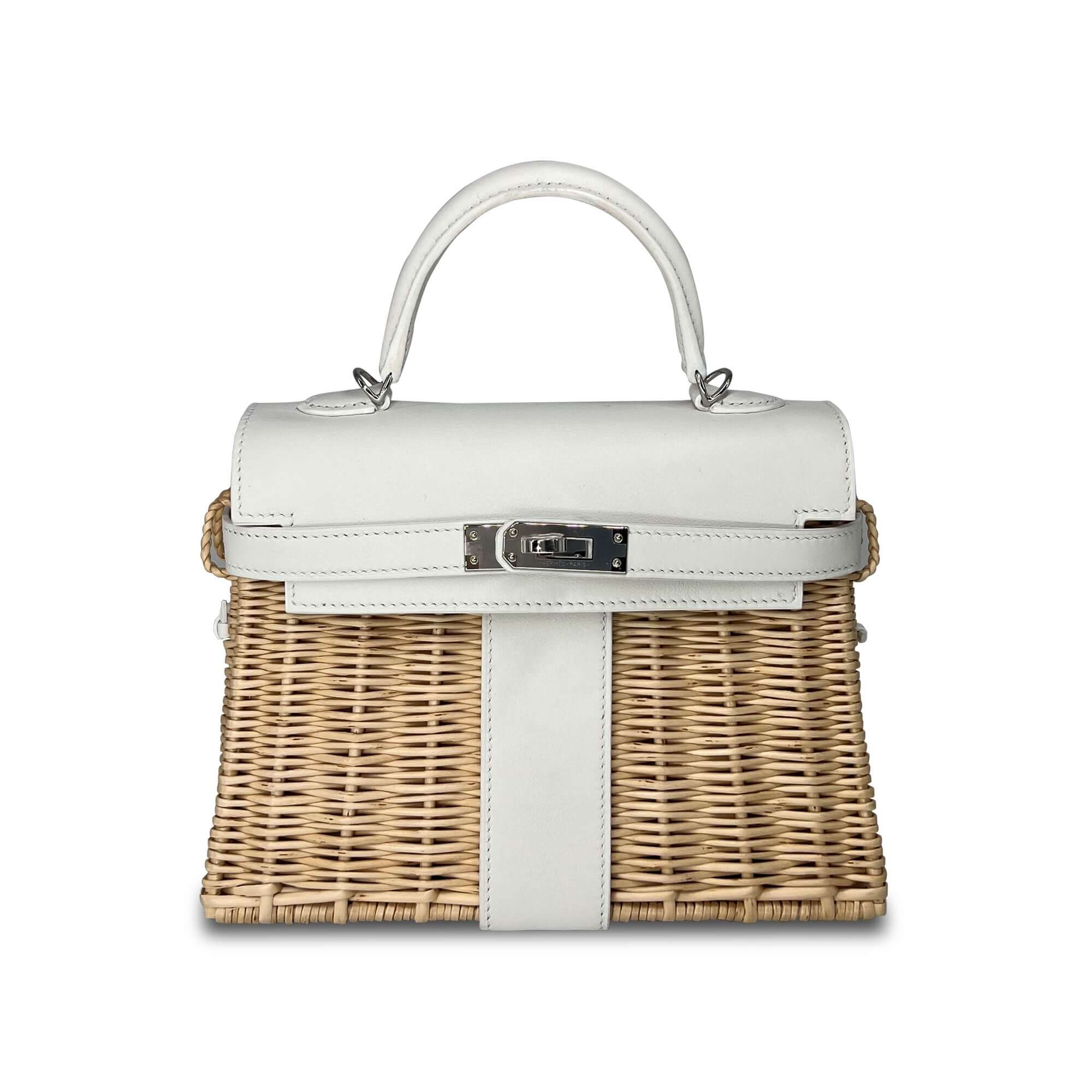 Hermes Kelly Designer Bag in white front
