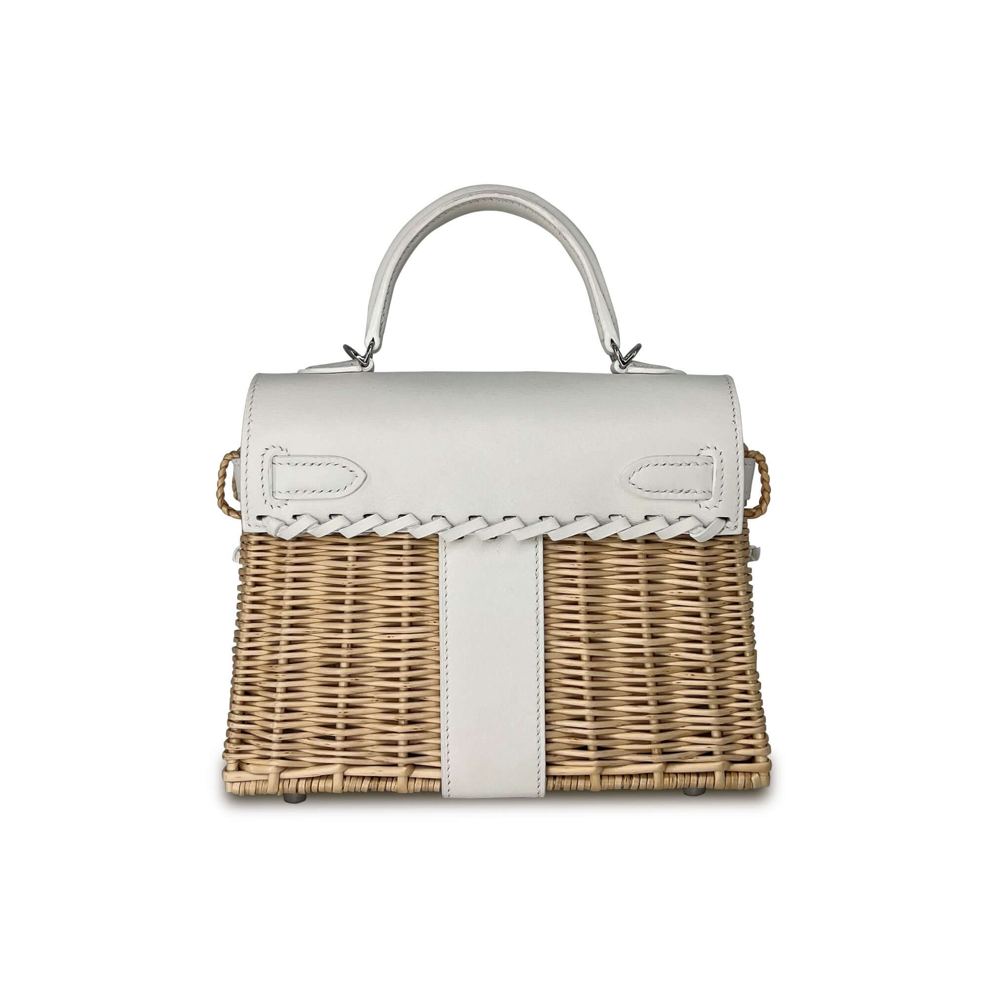 Hermes Kelly Designer Bag in white back