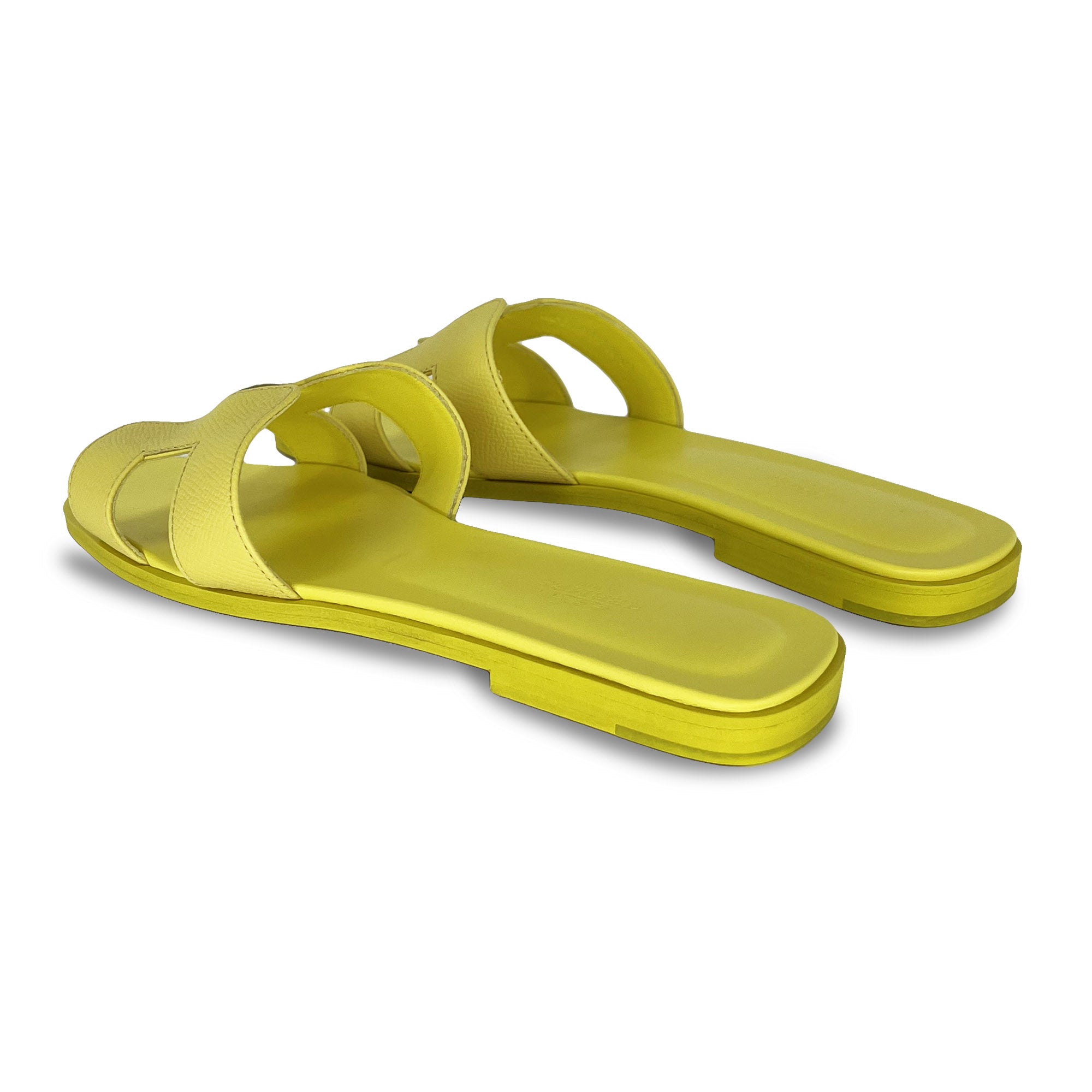 Hermes Oran Designer Epsom leather slippers iback angle