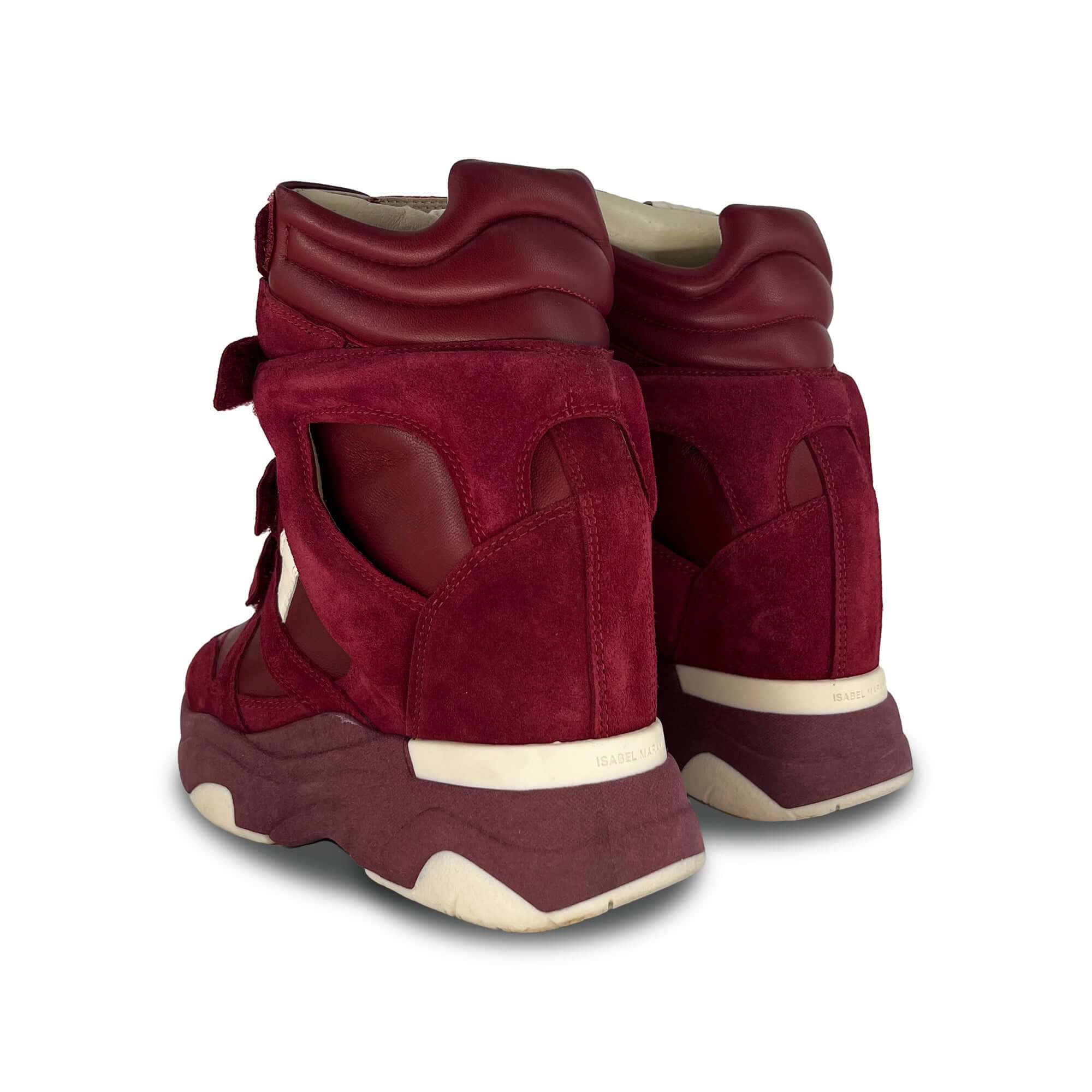 Isabelle Marant suede burgundy ankle trainers