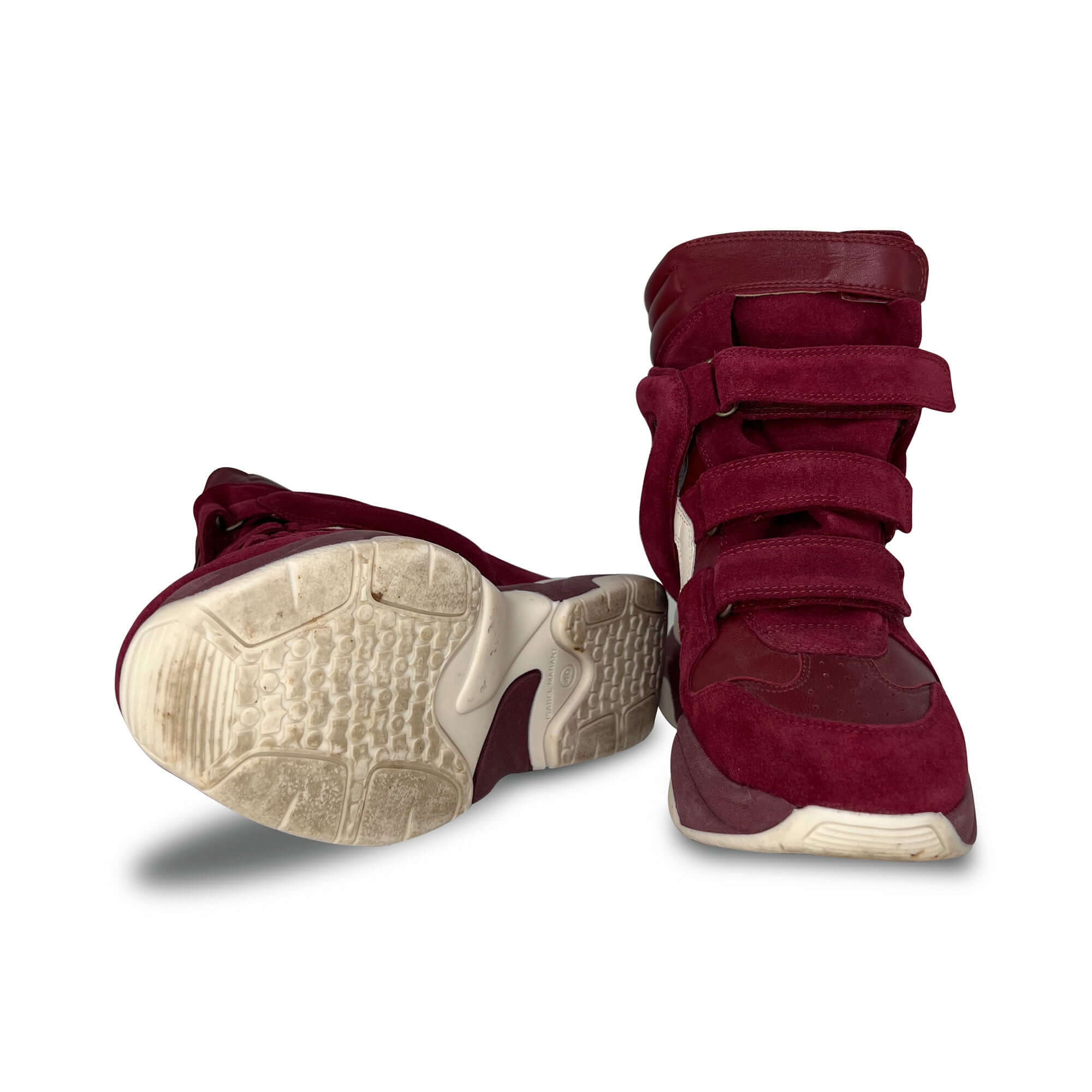 Isabelle Marant suede burgundy ankle trainers