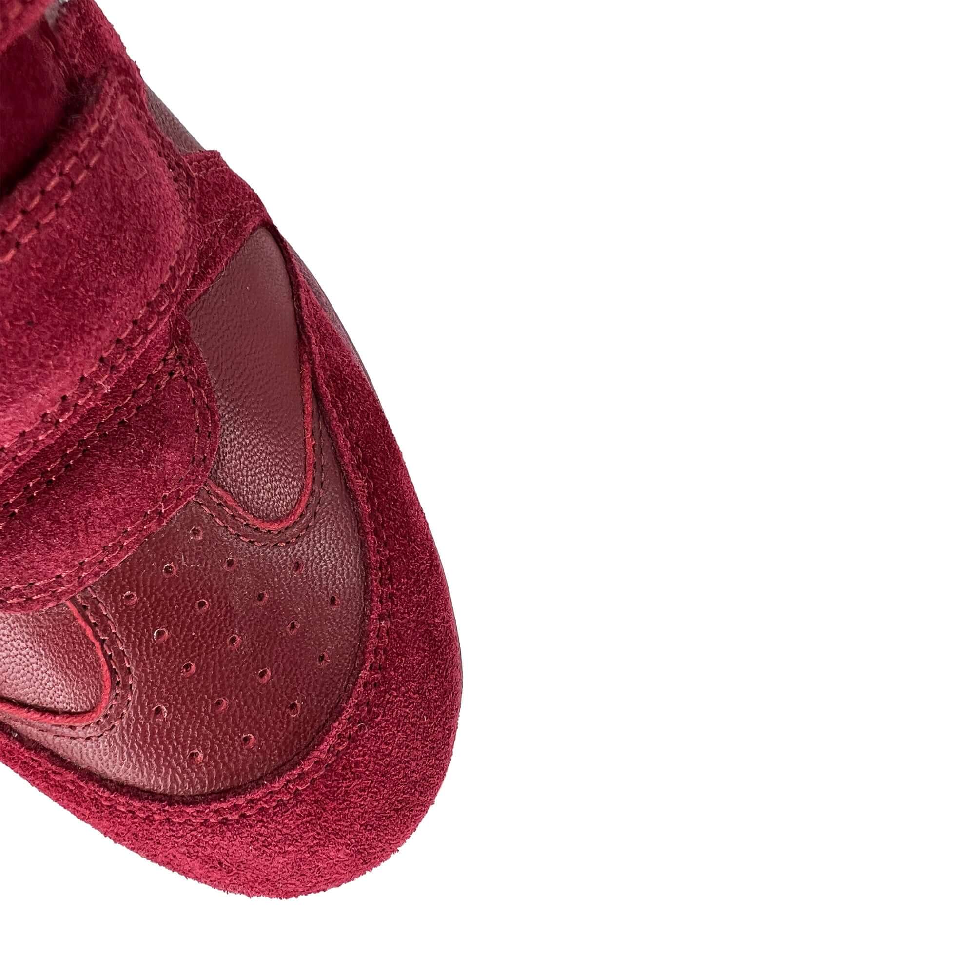 Isabelle Marant suede burgundy ankle trainers