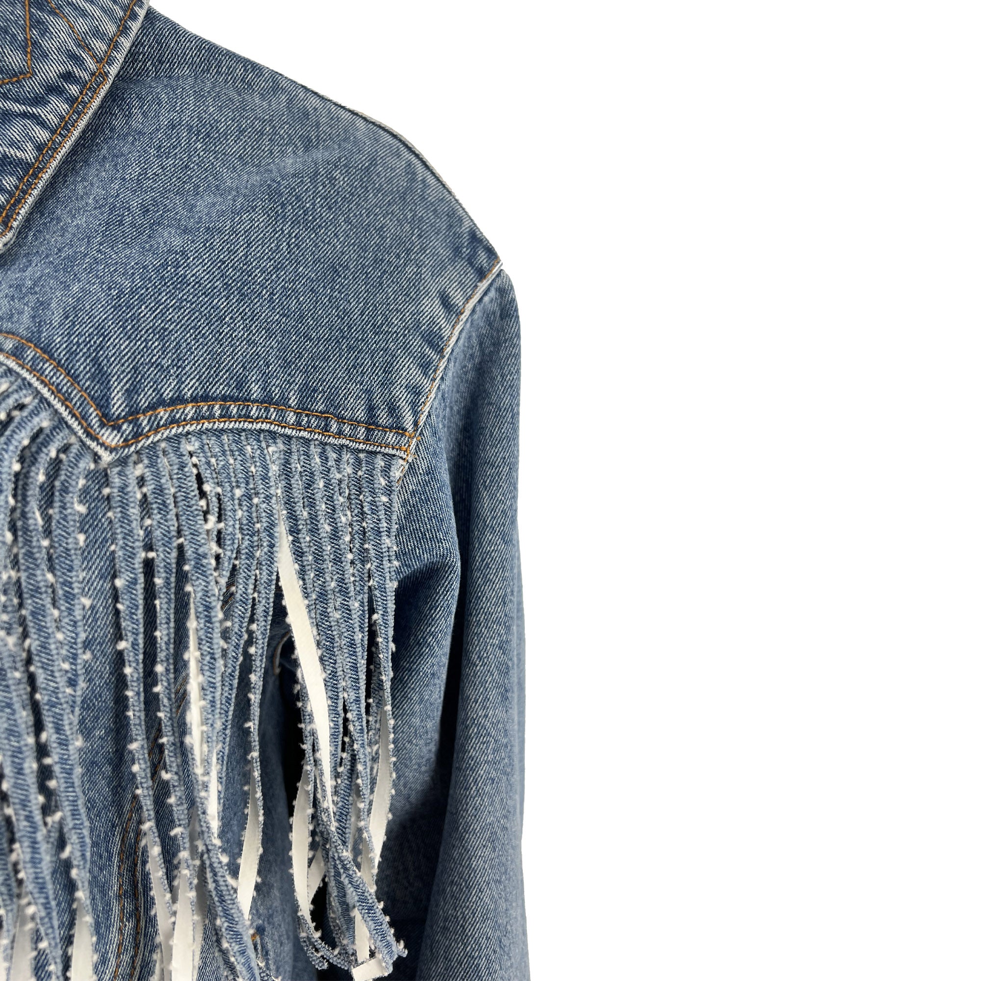 MSGM Fringed Denim Jacket