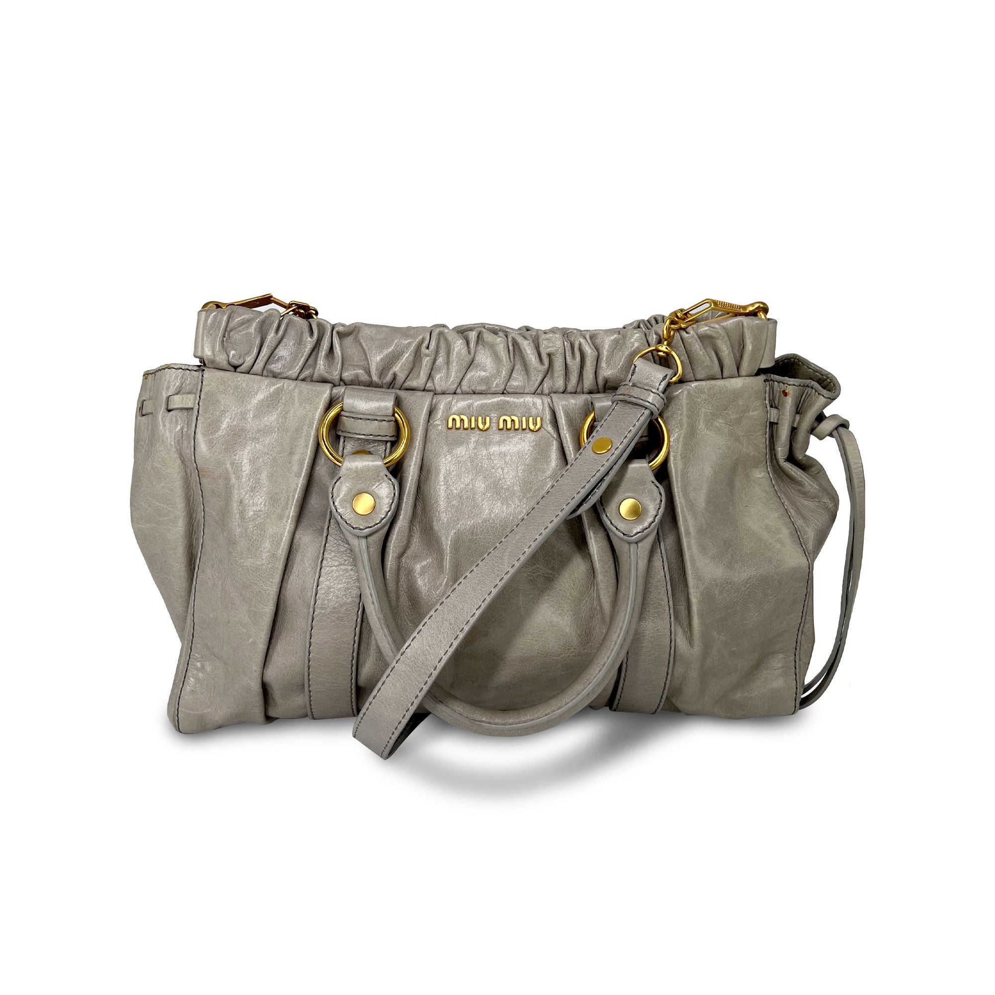 Miu Miu leather grey handbag