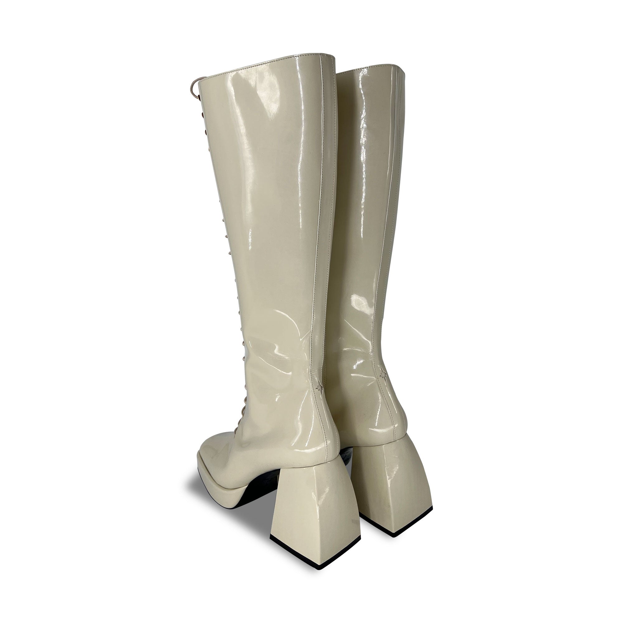 Nodaleto Bulla Ward Ecru knee-high boots