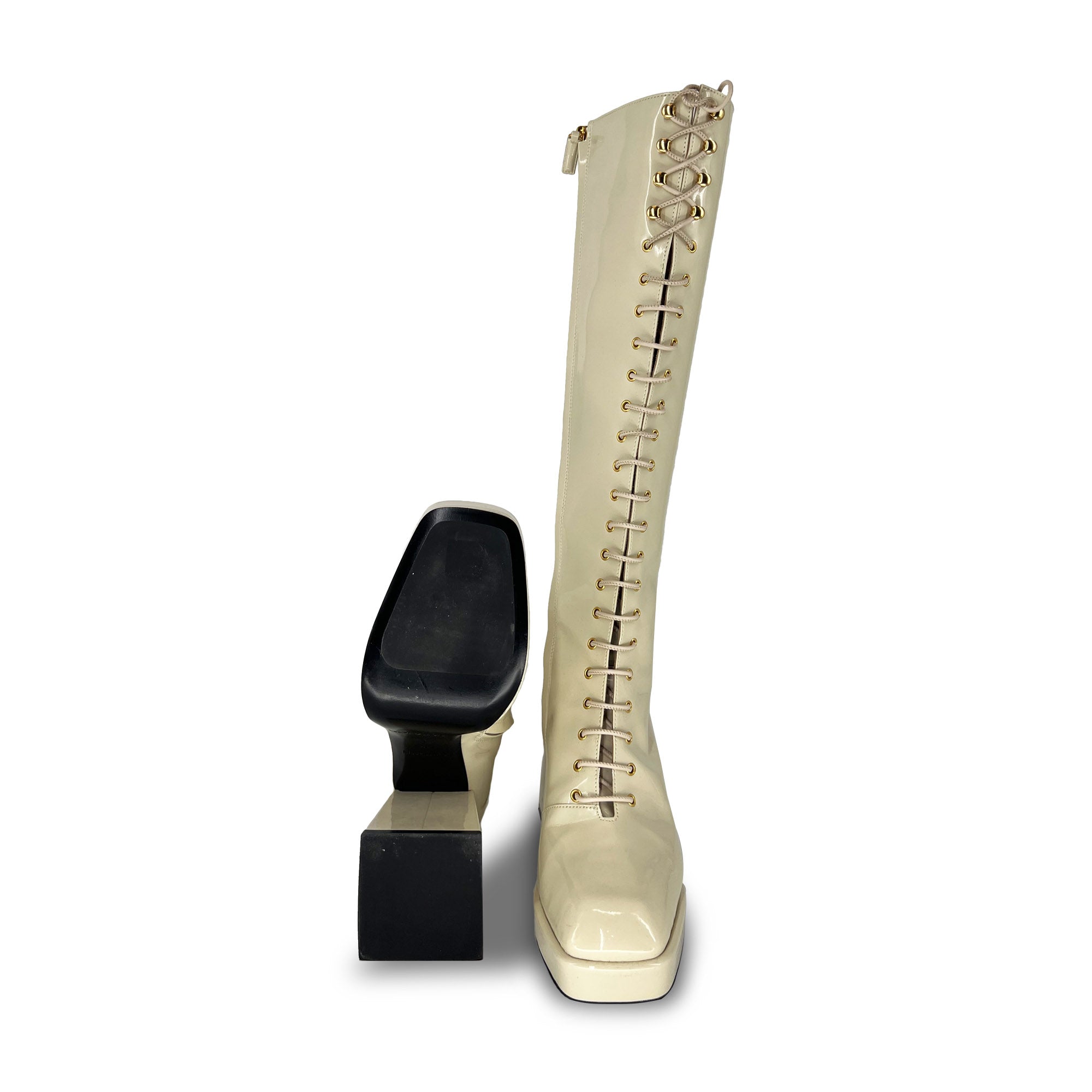 Nodaleto Bulla Ward Ecru knee-high boots