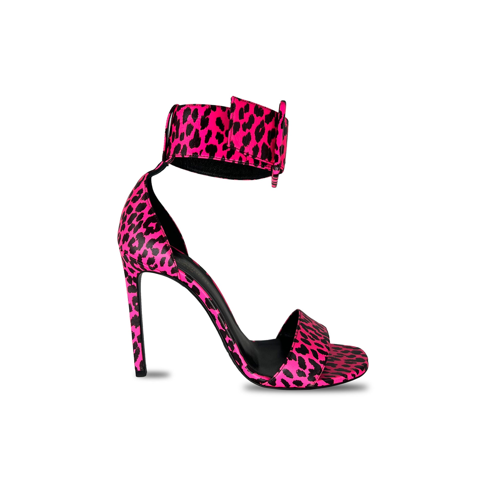 Yves Saint Laurent pink animal print sandals
