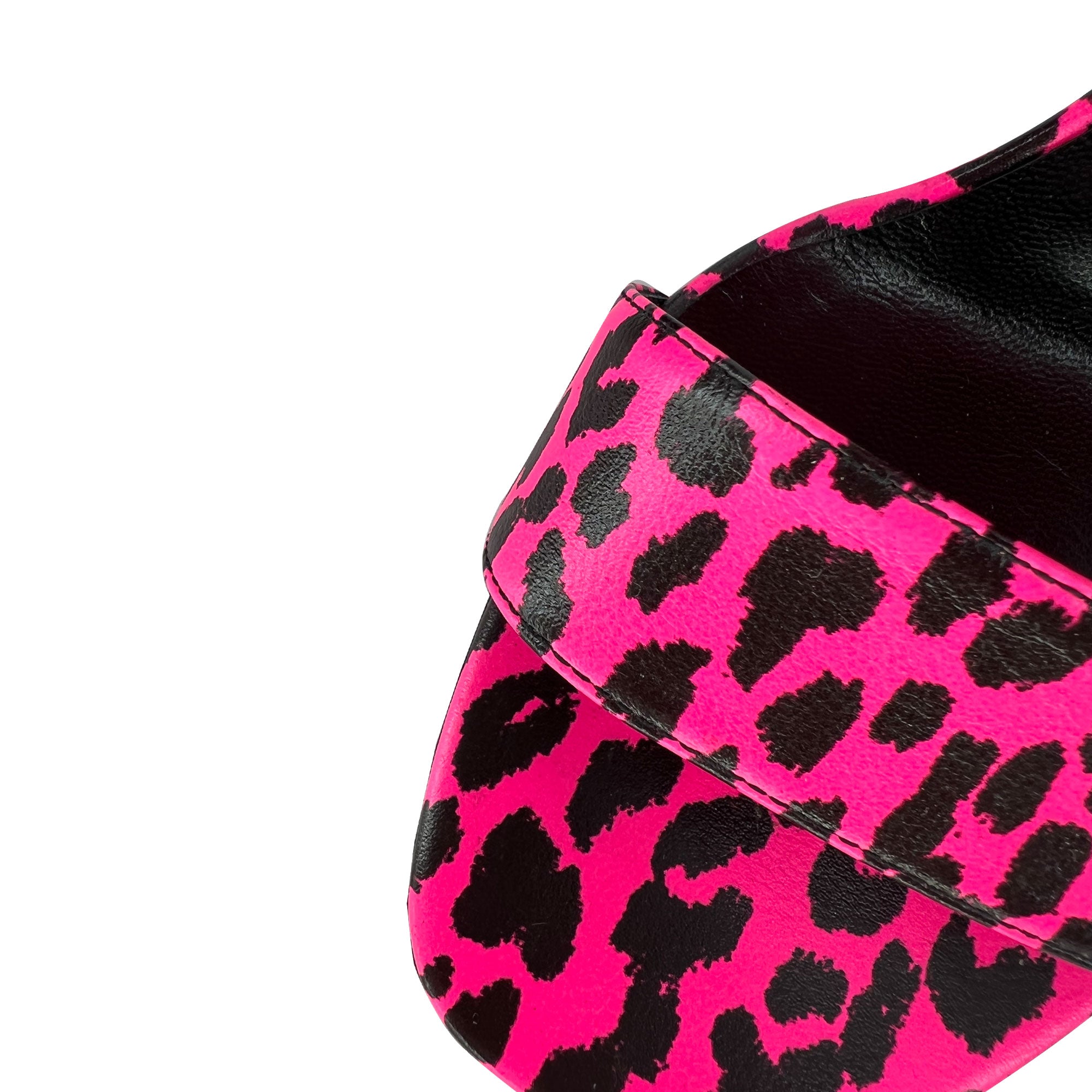 Yves Saint Laurent pink animal print sandals