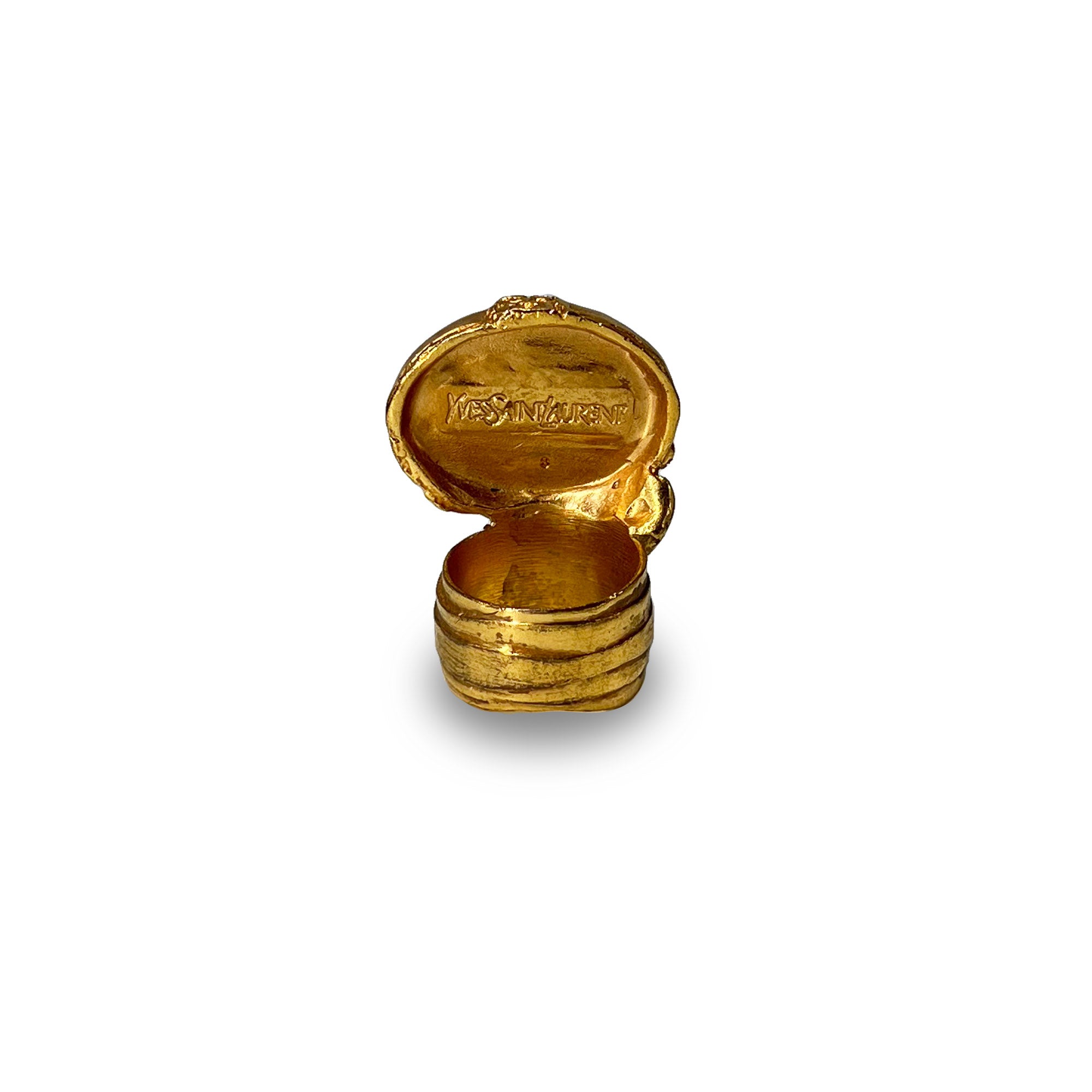 Yves Saint Laurent gold coral cabochon stone arty cocktail ring
