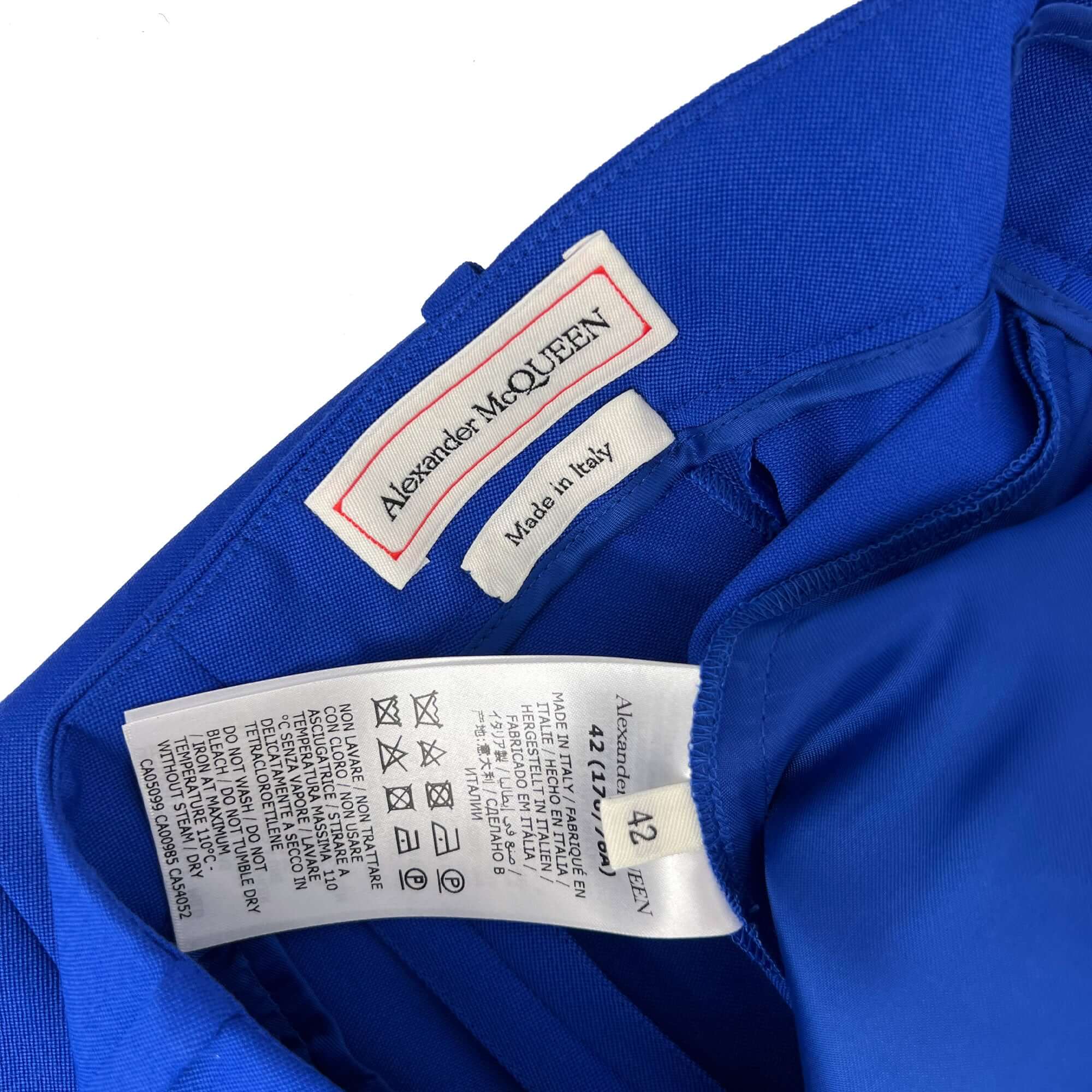 Alexander McQueen blue flared trousers