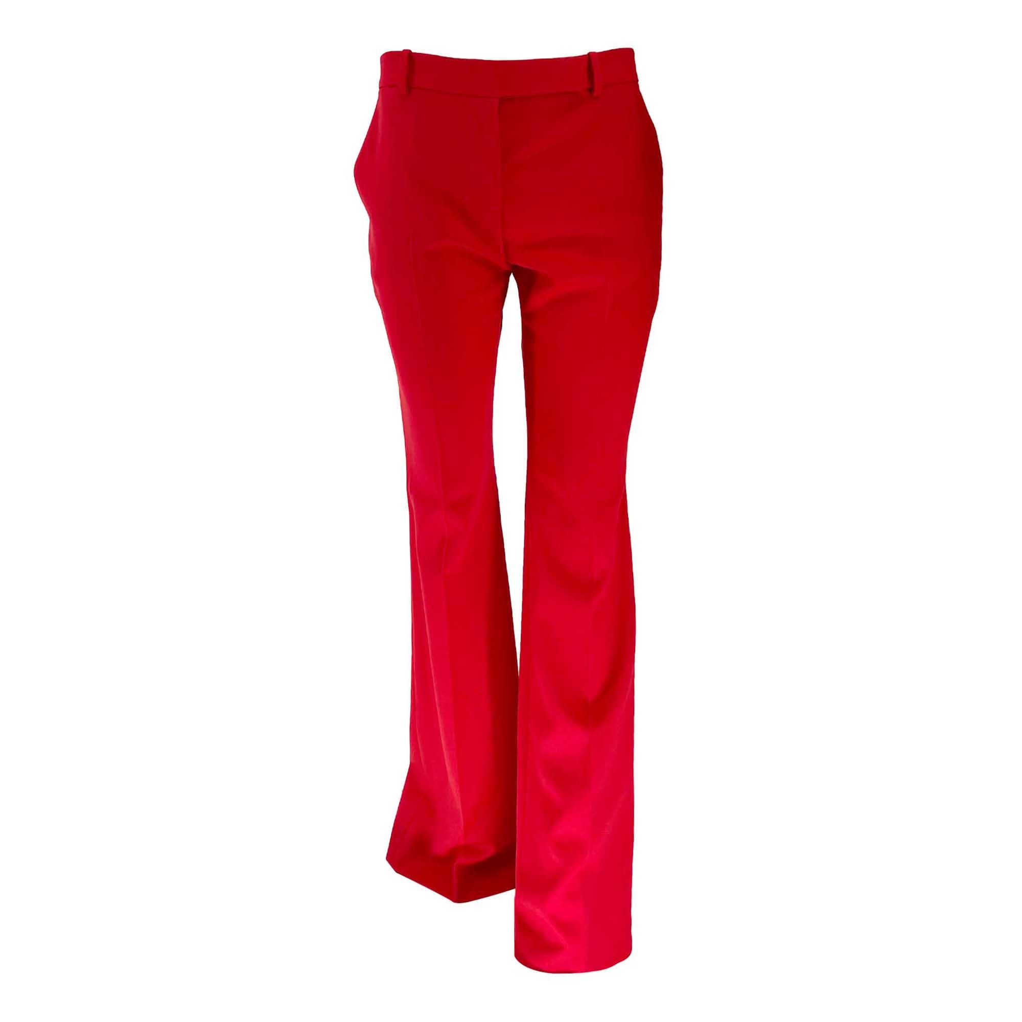 Alexander McQueen Red Flared Trousers