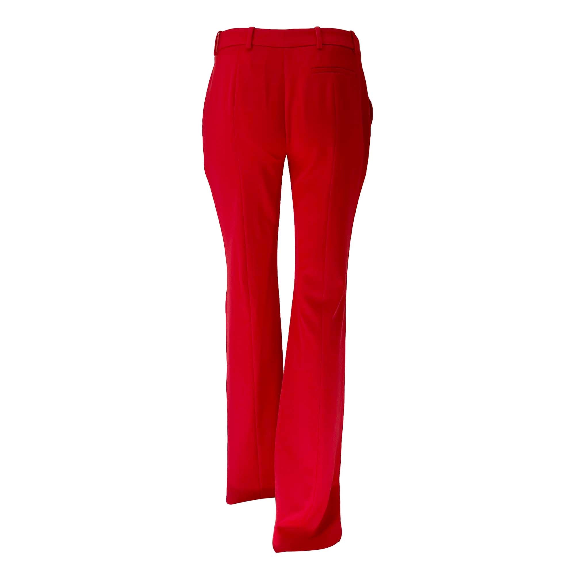 Alexander McQueen Red Flared Trousers